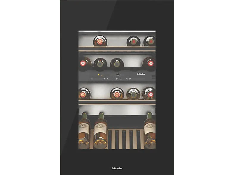 Miele KWT 6422 iG-1 Weintemperierschrank mit FlexiFrame und Push2open (97 l, 143 kWh, EEK: G, Obsidianschwarz , Anzahl Flaschen: 33)