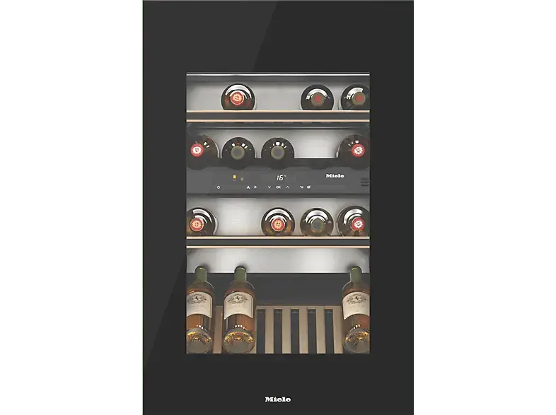 Miele KWT 6422 iG-1 Weintemperierschrank mit FlexiFrame und Push2open (97 l, 143 kWh, EEK: G, Obsidianschwarz , Anzahl Flaschen: 33)