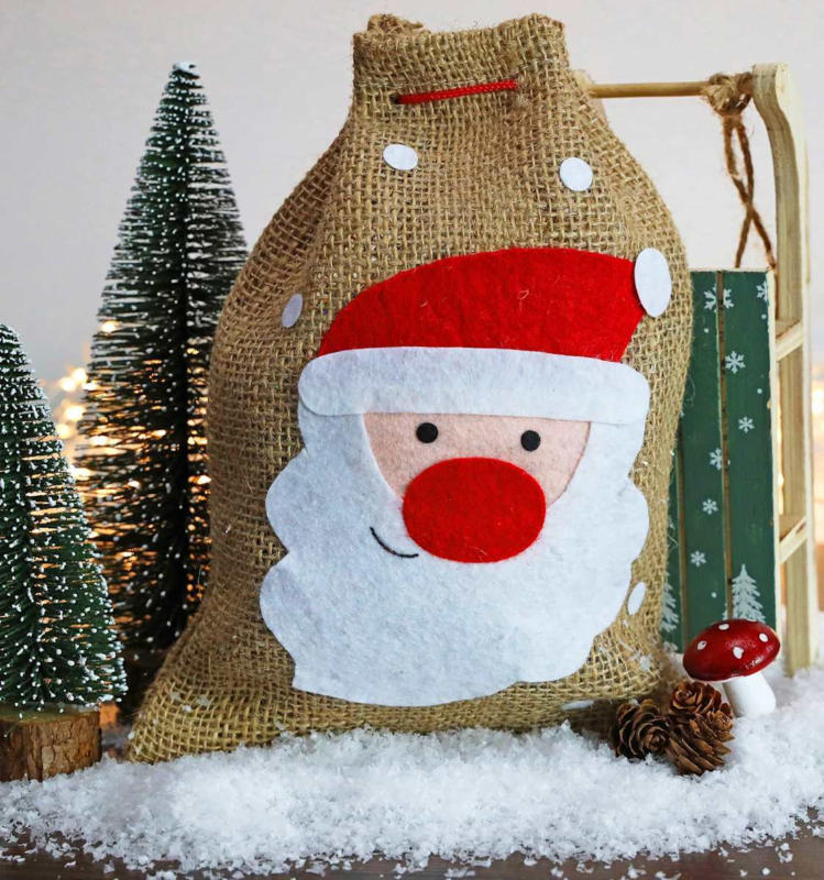 Dekorieren & Einrichten Geschenksack Jute kleiner Weihnachtsmann
