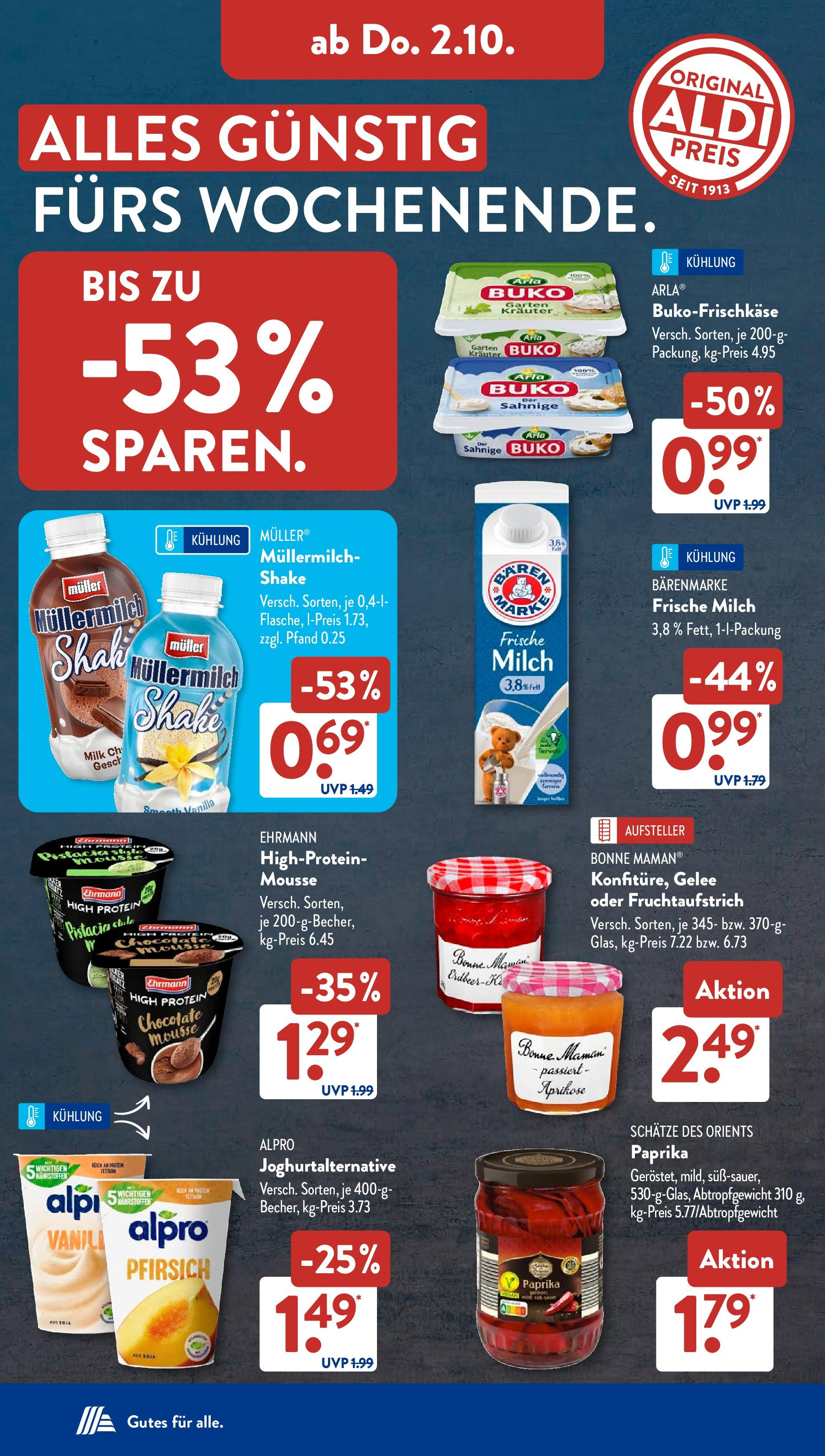 Aldi Süd - Aldi Süd: Wochenangebote (ab 28.09.2025) zum Blättern | Seite: 24 | Produkte: Milch, Paprika, Arla buko, Pfirsich