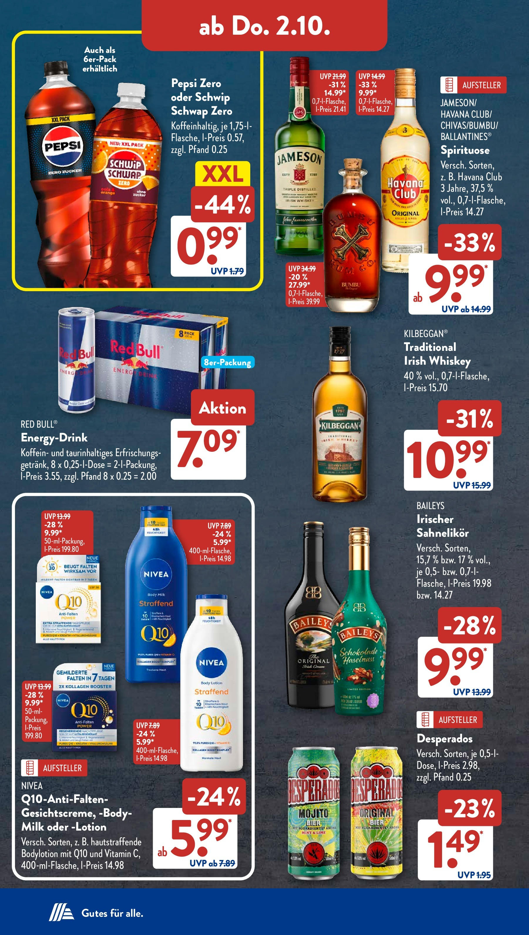 Aldi Süd - Aldi Süd: Wochenangebote (ab 28.09.2025) zum Blättern | Seite: 26 | Produkte: Jameson, Zucker, Baileys, Pepsi