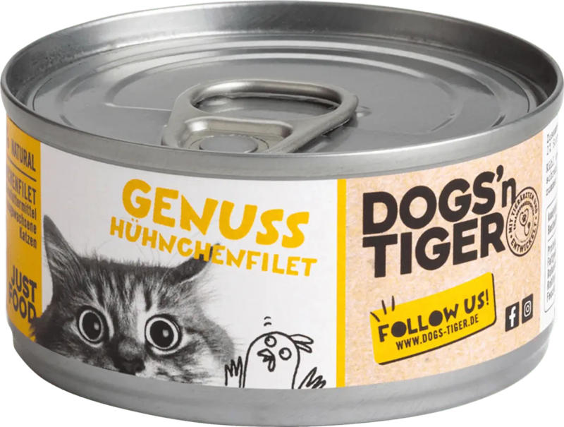 DOGS'n TIGER Nassfutter Katze Hühnchenfilet, Genuss