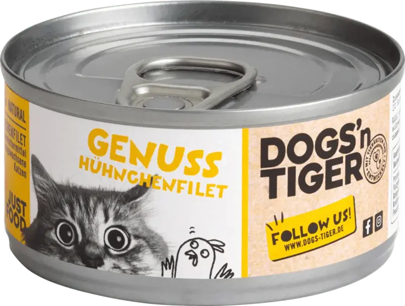 DOGS'n TIGER Nassfutter Katze Hühnchenfilet, Genuss