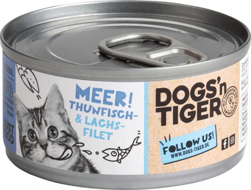 DOGS'n TIGER Nassfutter Katze mit Thunfisch & Lachs, Meer!