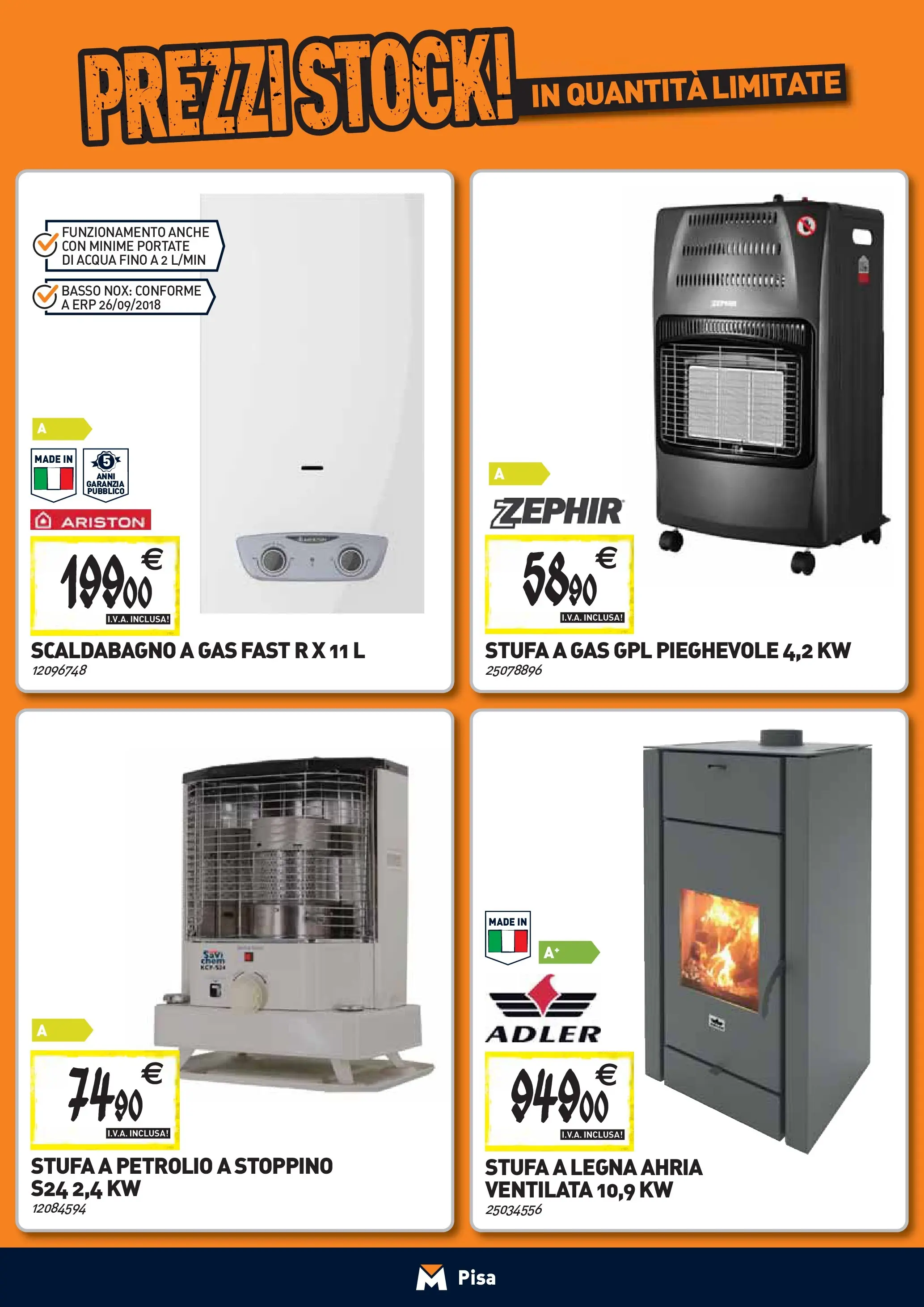 Nuovo TECNOMAT - Straordinari prezzi stock! dal 24/09/2025 > offerte anteprima 🛍️ | Pagina: 9 | Prodotti: Scaldabagno, Stufa a legna, Acqua, Stufa