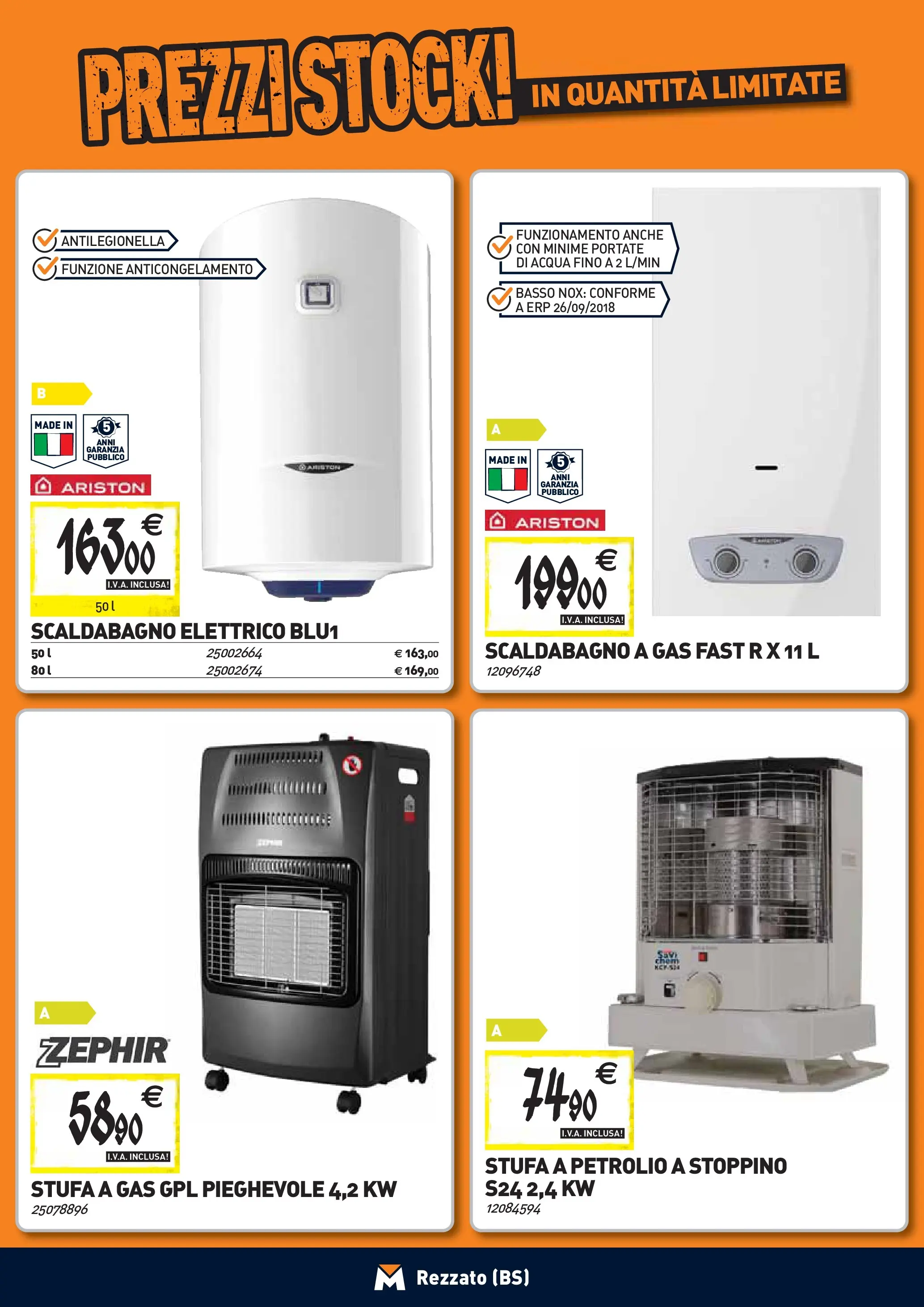 Nuovo TECNOMAT - Straordinari prezzi stock! dal 24/09/2025 > offerte anteprima 🛍️ | Pagina: 9 | Prodotti: Scaldabagno, Acqua, Stufa, Stufa a gas