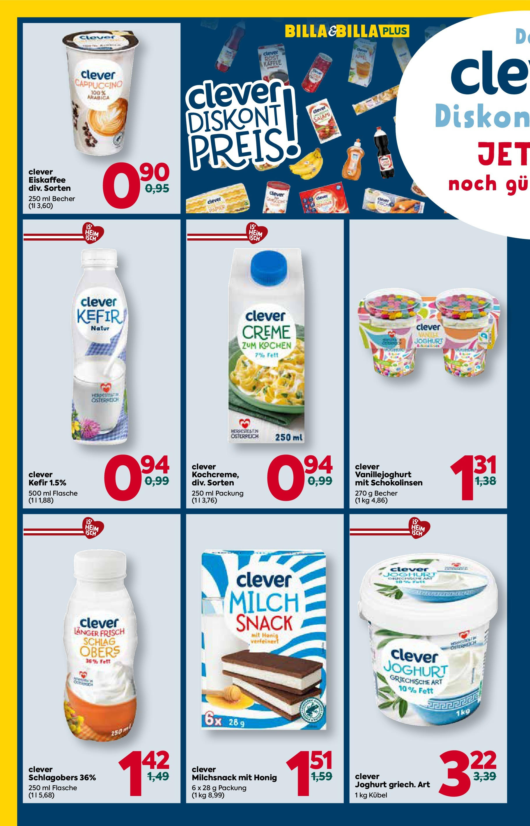 Billa Clever Wien, Moedling, Bad Radkersburg ab 25.09.2025 - Angebote, Prospekt | Seite: 5 | Produkte: Milch, Creme, Kaffee, Salami