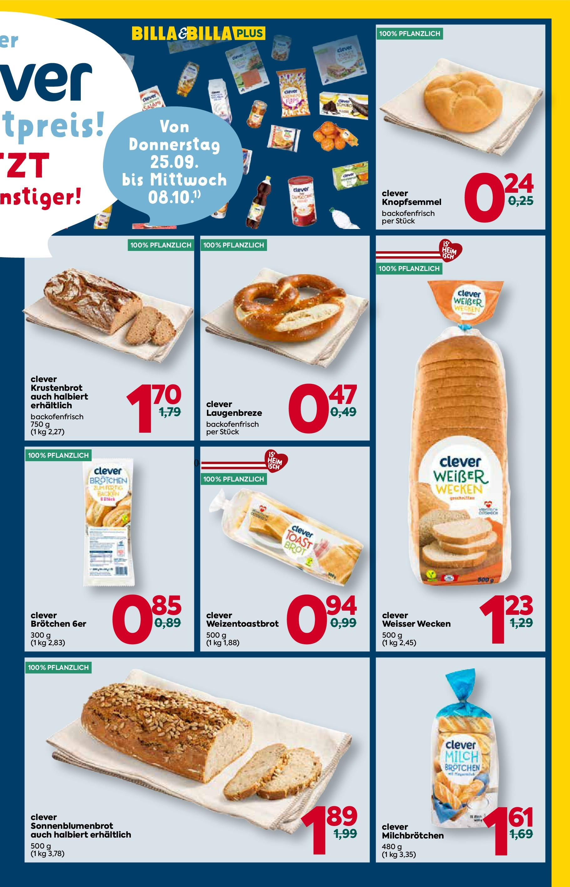 Billa Clever Wien, Moedling, Bad Radkersburg ab 25.09.2025 - Angebote, Prospekt | Seite: 6 | Produkte: Milch, Brot