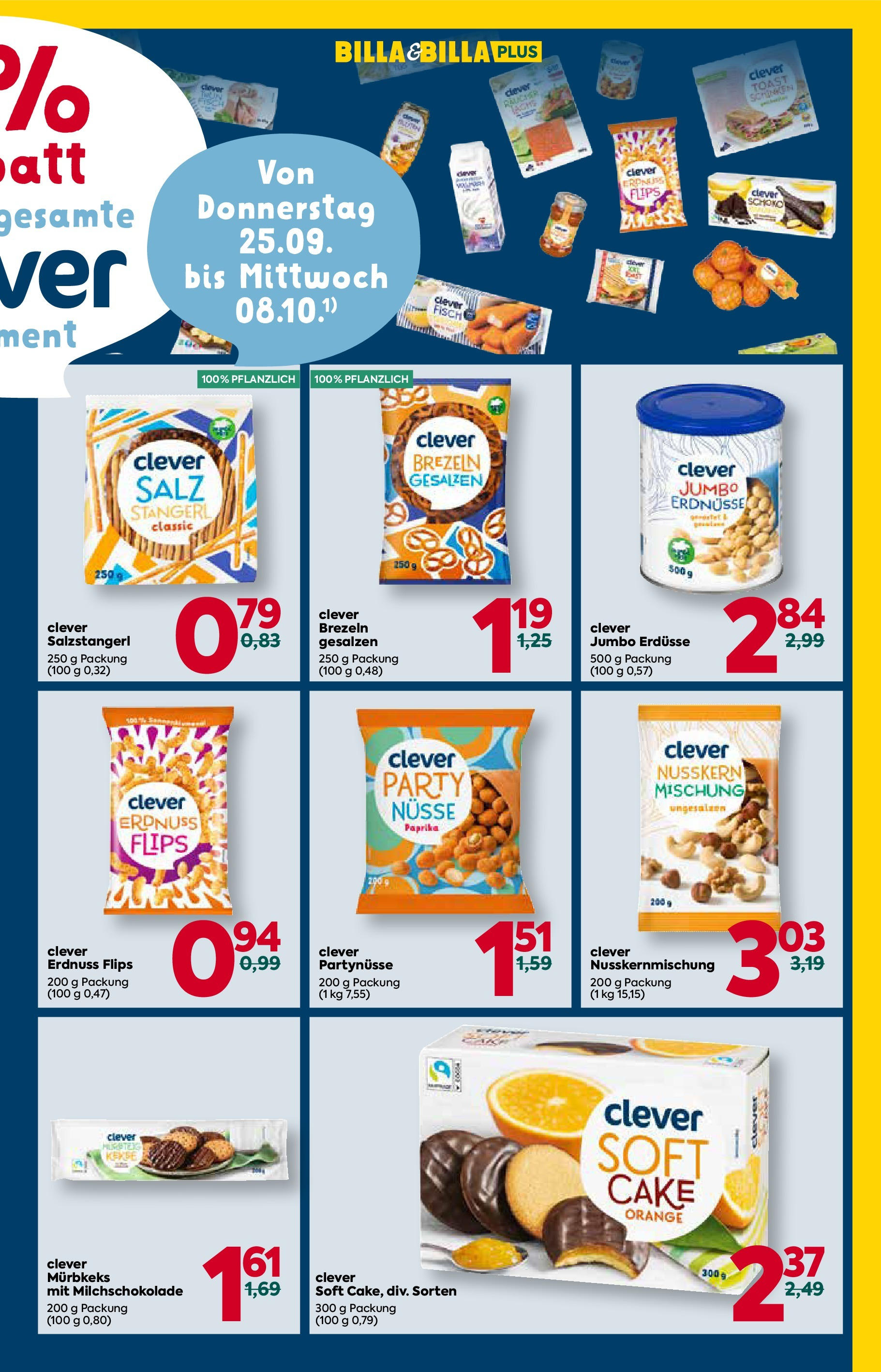 Billa Clever Wien, Moedling, Bad Radkersburg ab 25.09.2025 - Angebote, Prospekt | Seite: 12 | Produkte: Kekse, Salz, Папионка, Schinken