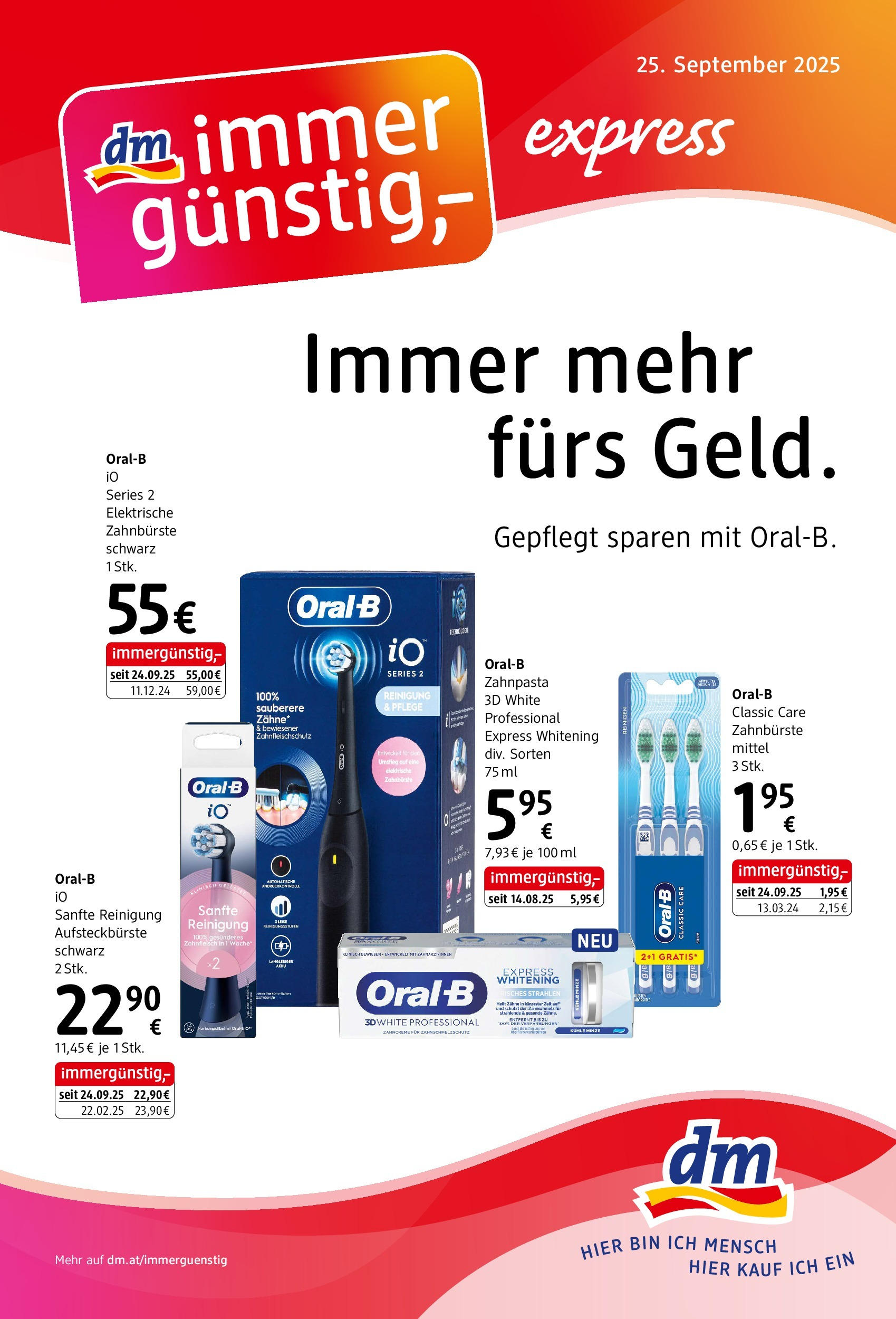 dm drogerie markt Flugblatt Oktober 2025 von 25.09.2025 - Aktuelle Angebote | Seite: 1 | Produkte: Elektrische zahnbürste, Zahnpasta, Zahnbürste