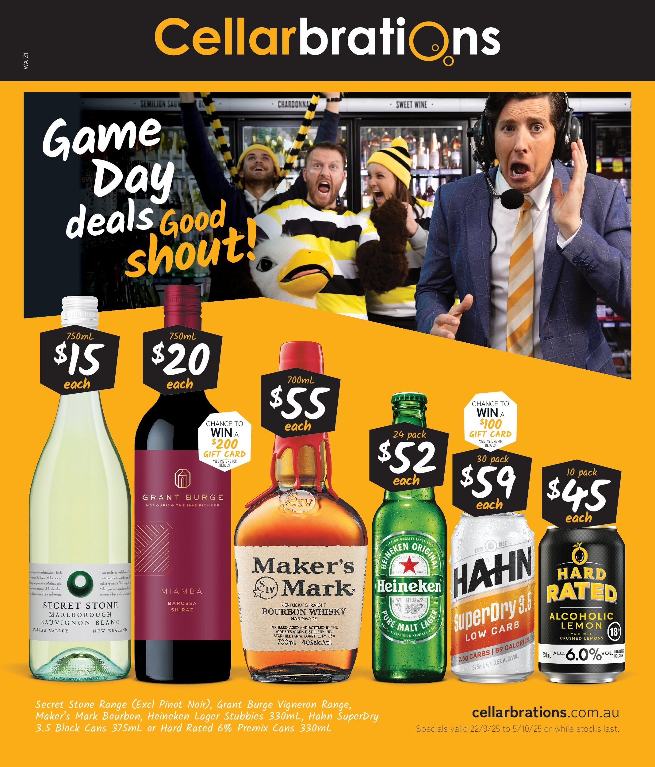 Cellarbrations Catalogue Cottesloe, Perth  - 22/09/2025 > weekly / monthly specials | Page: 1 | Products: Handmade, Wine, Bourbon, Game