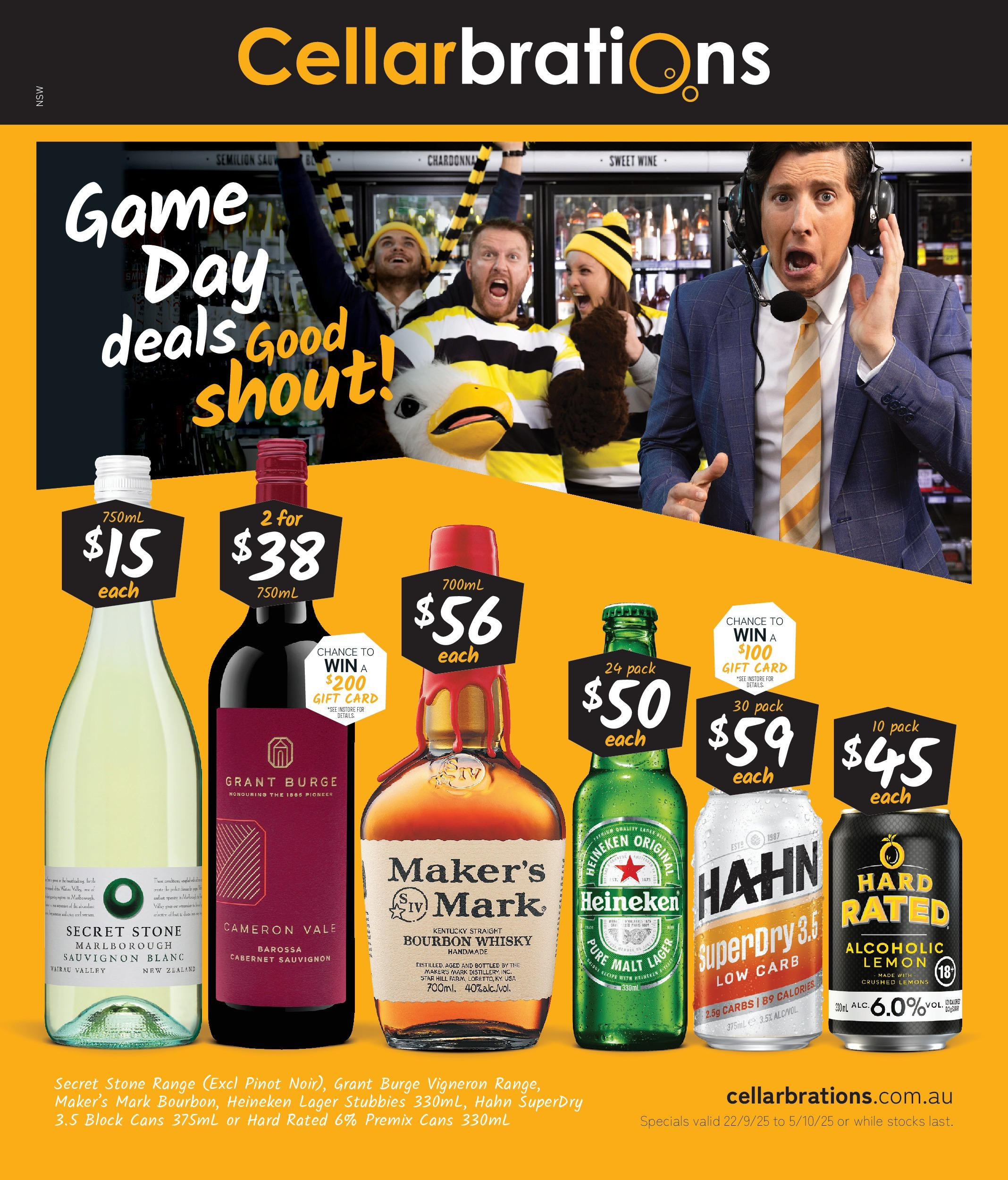 Cellarbrations Catalogue Merrylands, Forresters Beach - 22/09/2025 > weekly / monthly specials | Page: 1 | Products: Handmade, Wine, Lemon, Game