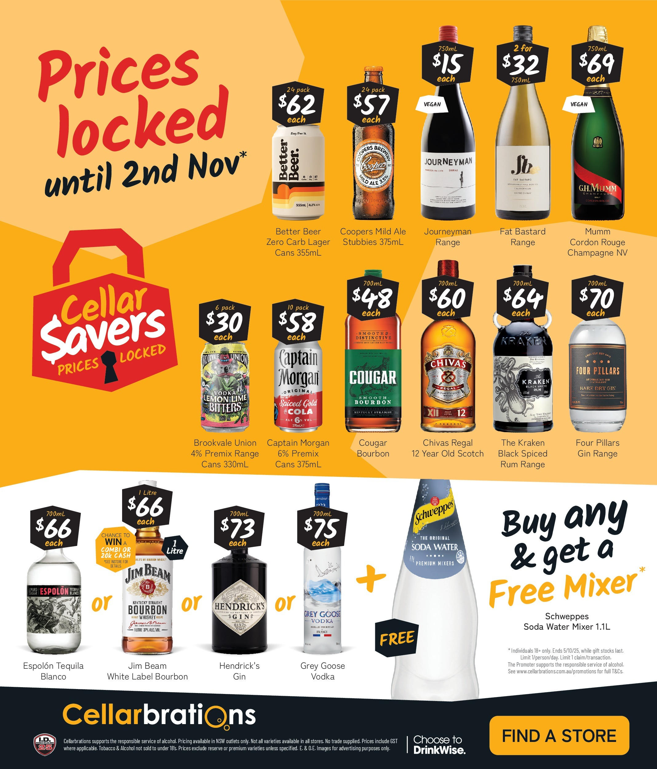 Cellarbrations Catalogue Merrylands, Forresters Beach - 22/09/2025 > weekly / monthly specials | Page: 8 | Products: Bourbon, Vodka, Scotch, Mixer