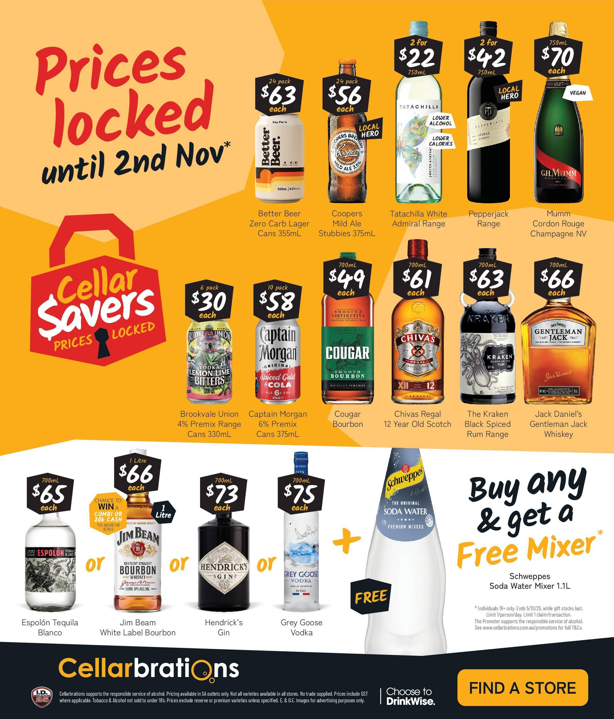 Cellarbrations Catalogue Andamooka, Coober Pedy - 22/09/2025 > weekly / monthly specials | Page: 8 | Products: Beer, Whiskey, Lemon, Mixer
