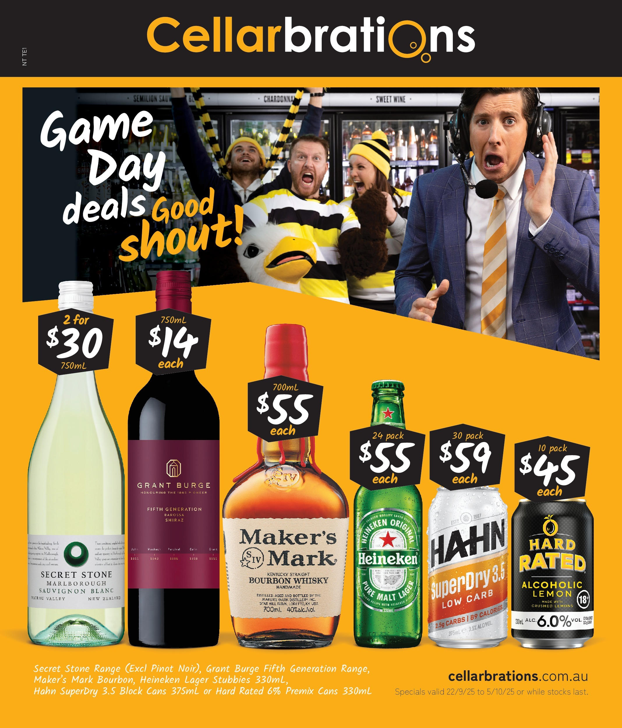 Cellarbrations Catalogue Zuccoli, Darwin - 22/09/2025 > weekly / monthly specials | Page: 1 | Products: Wine, Bourbon, Lemon, Game