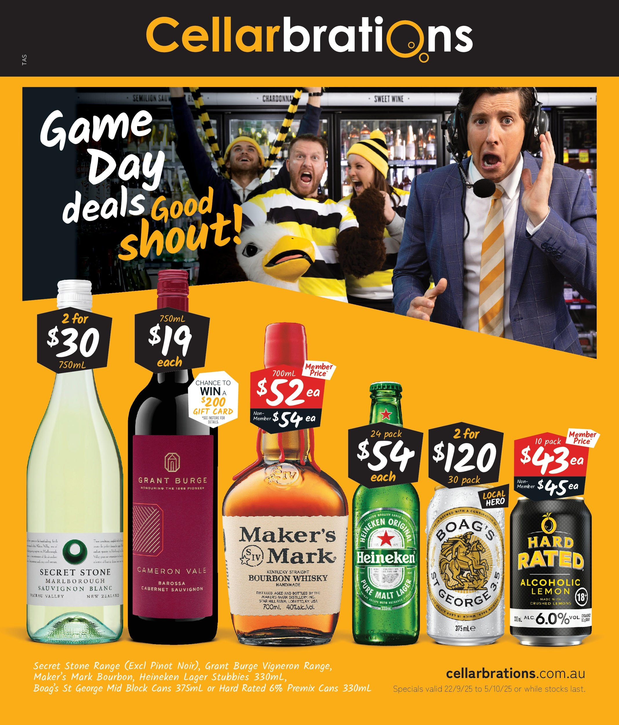 Cellarbrations Catalogue Somerset, Huonville, Hobart - 22/09/2025 > weekly / monthly specials | Page: 1 | Products: Handmade, Wine, Lemon, Game