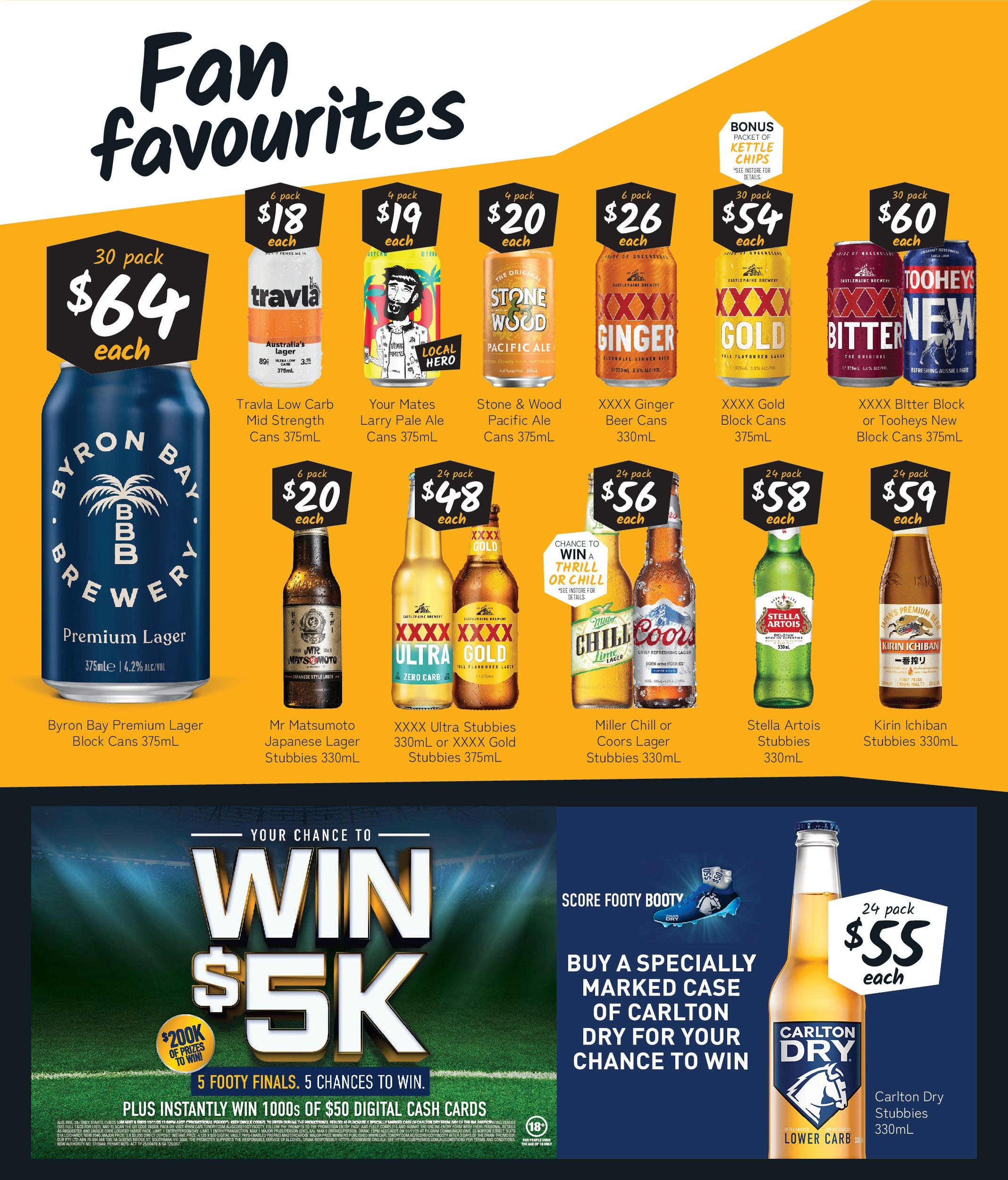 Cellarbrations Catalogue Ingham, Cairns - 22/09/2025 > weekly / monthly specials | Page: 3 | Products: Beer, Chips, Case, Kettle