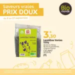 Biomonde Saveurs vraies PRIX DOUX - au 27.09.2025