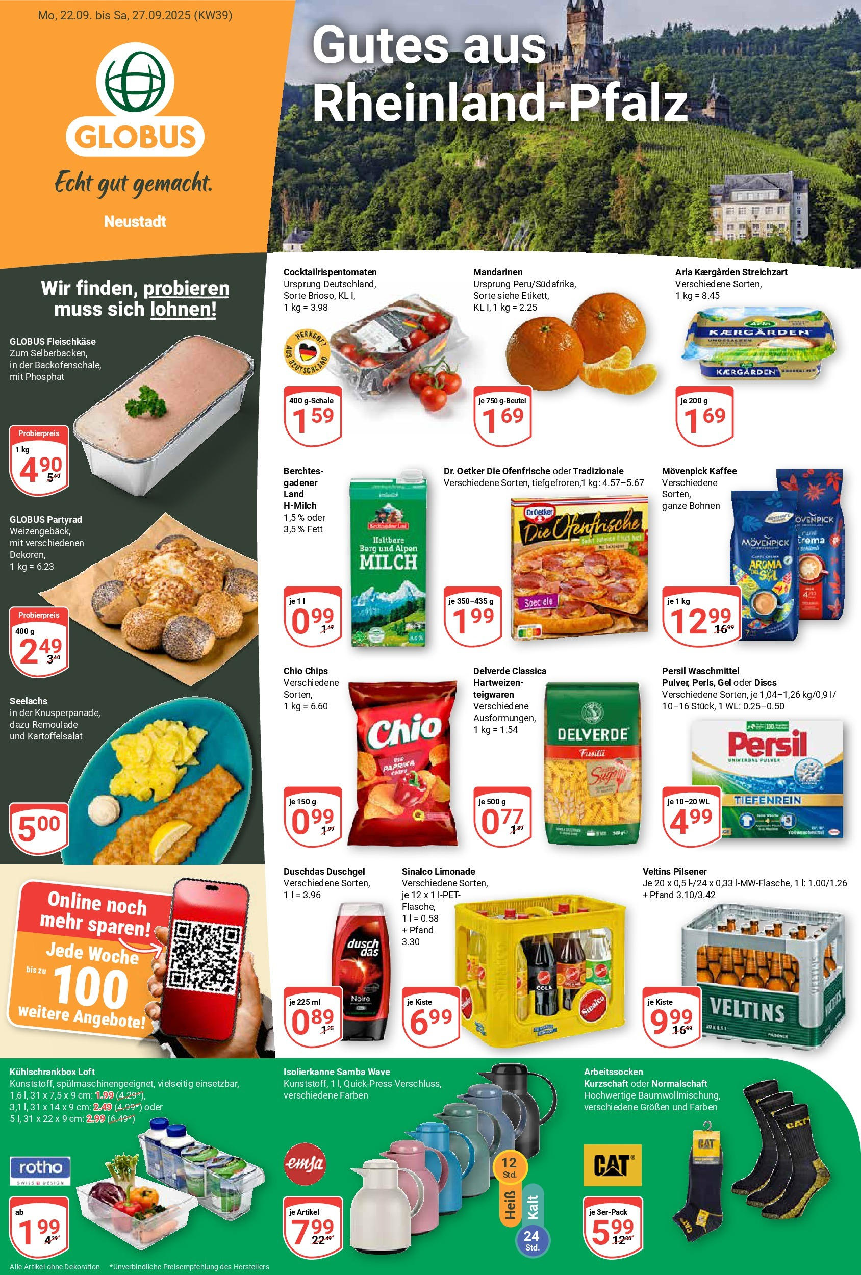 Globus prospekt Neustadt	 (ab 21.09.2025) » Angebote online | Seite: 1 | Produkte: Limonade, Duschdas, Waschmittel, Veltins