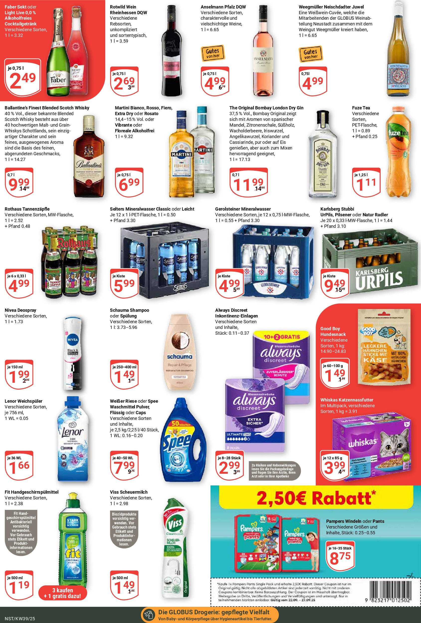 Globus prospekt Neustadt	 (ab 21.09.2025) » Angebote online | Seite: 3 | Produkte: Sekt, Spee, Gin, Eis