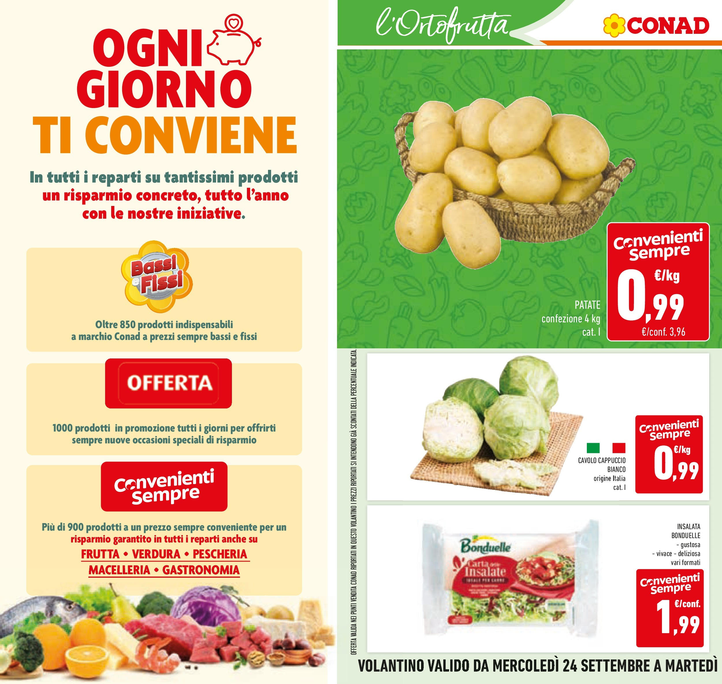 Volantino Conad dal 23/09/2025 > Anteprima | Pagina: 8 | Prodotti: Insalata, Patate, Cavolo, Cappuccio