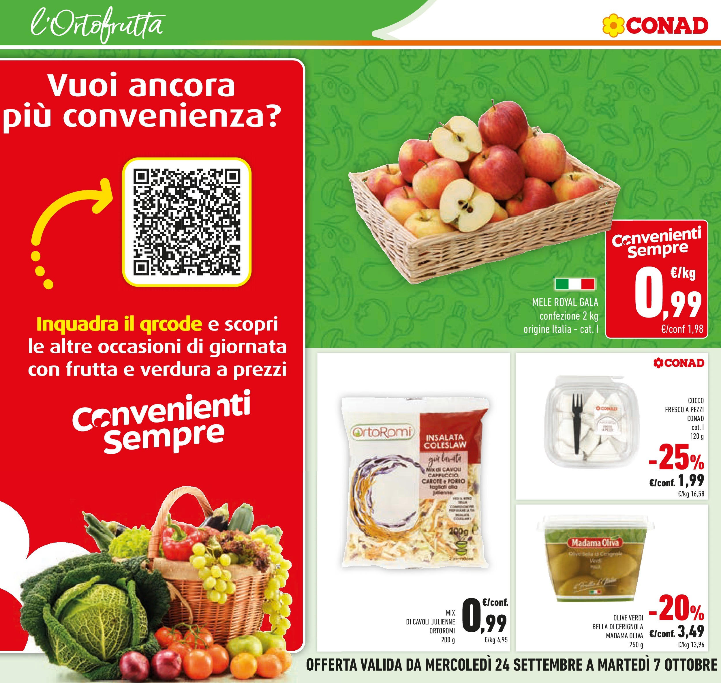 Volantino Conad dal 23/09/2025 > Anteprima | Pagina: 10 | Prodotti: Mele, Carote, Olive, Cappuccio