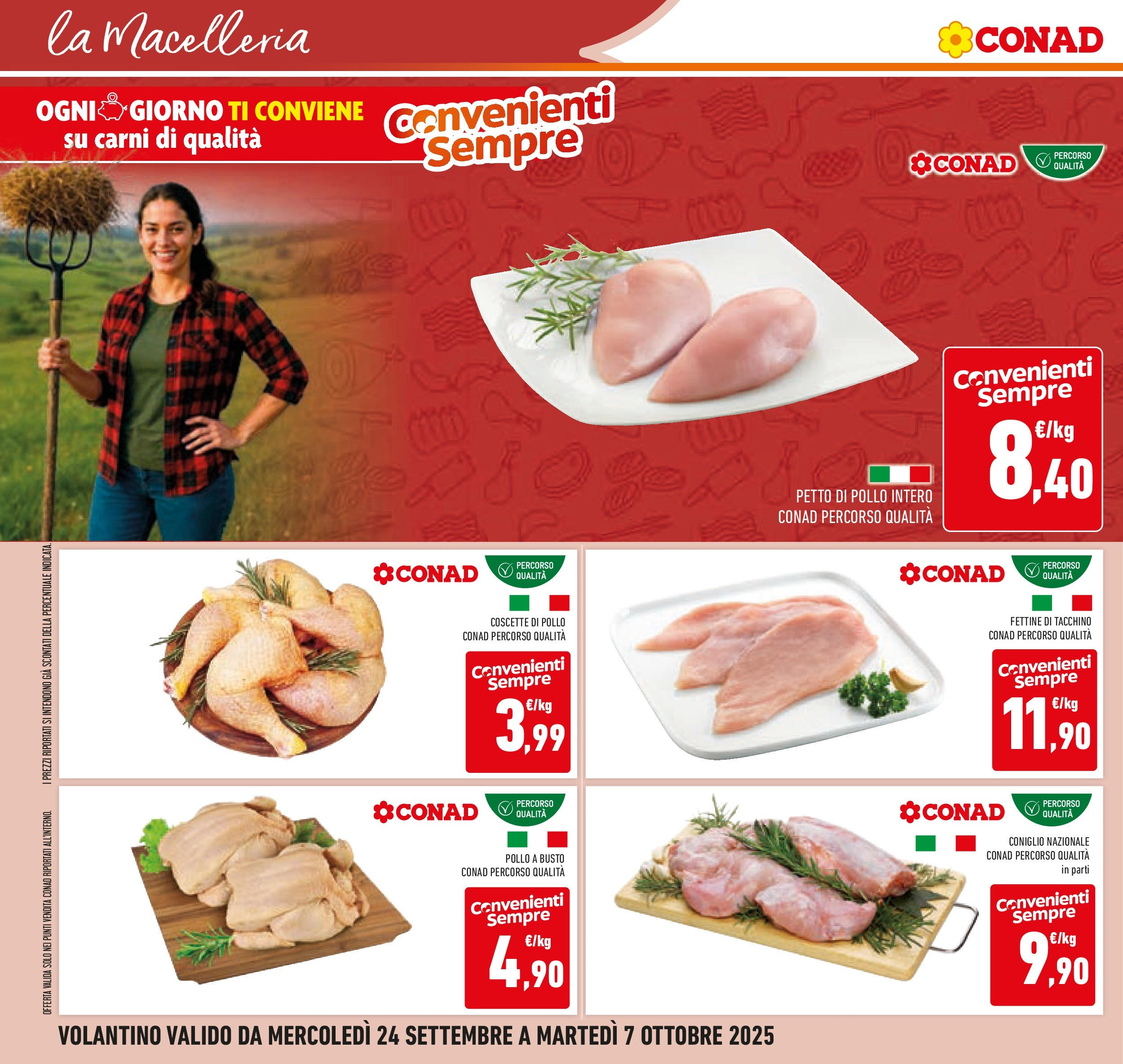 Volantino Conad dal 23/09/2025 > Anteprima | Pagina: 12 | Prodotti: Petto di Pollo, Pollo, Tacchino