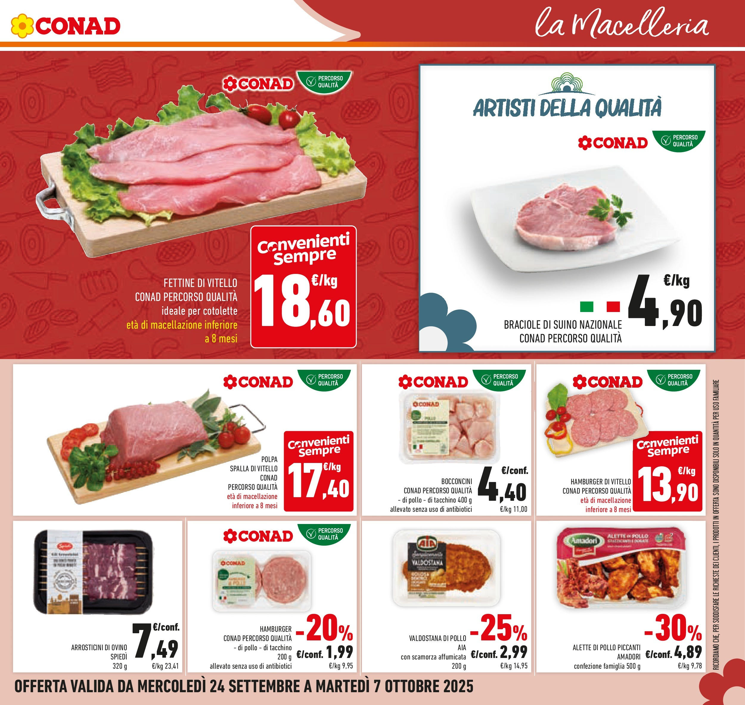Volantino Conad dal 23/09/2025 > Anteprima | Pagina: 15 | Prodotti: Pollo, Vitello, Arrosticini, Ovino