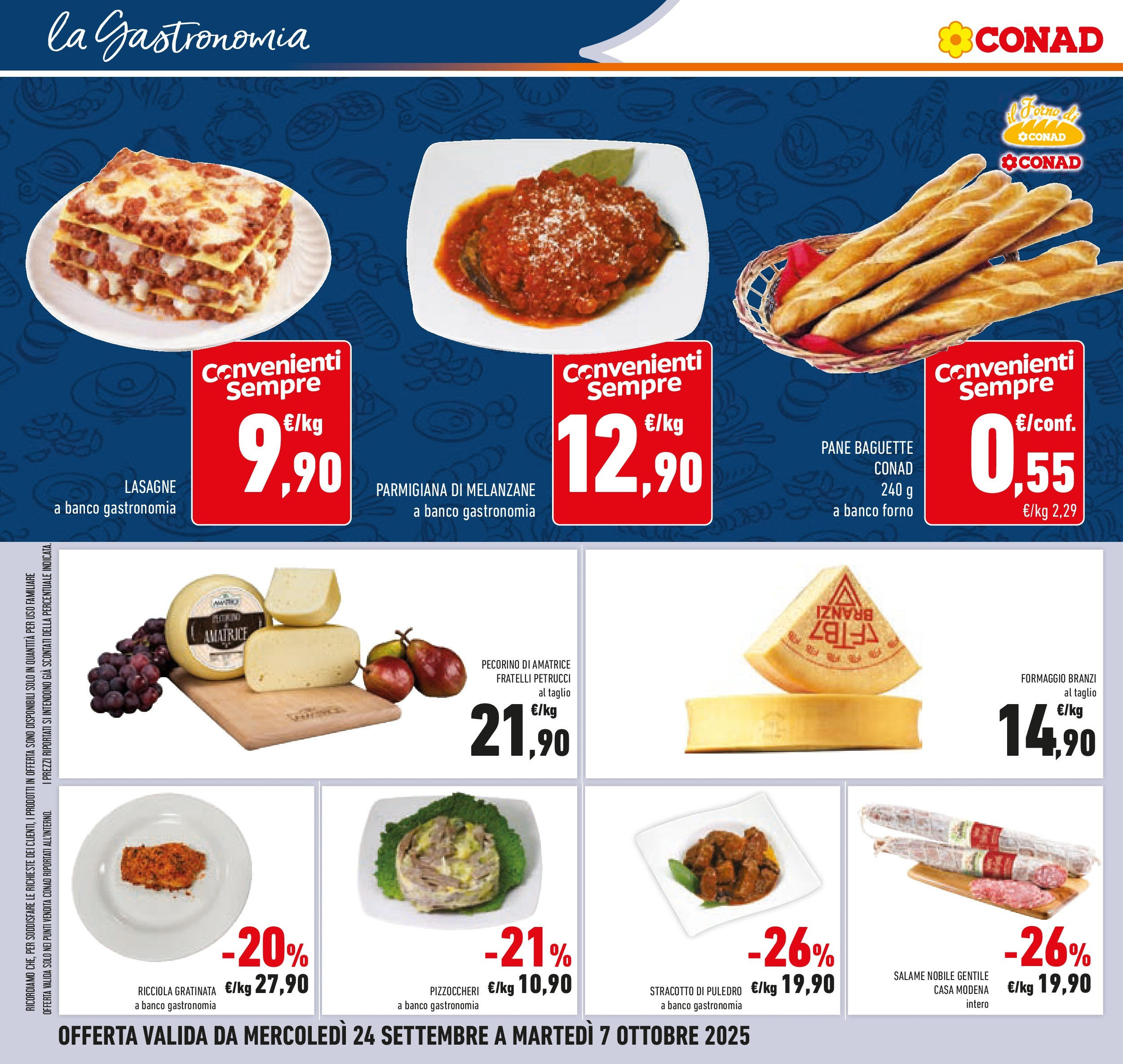 Volantino Conad dal 23/09/2025 > Anteprima | Pagina: 18 | Prodotti: Pane, Salame, Formaggio, Melanzane