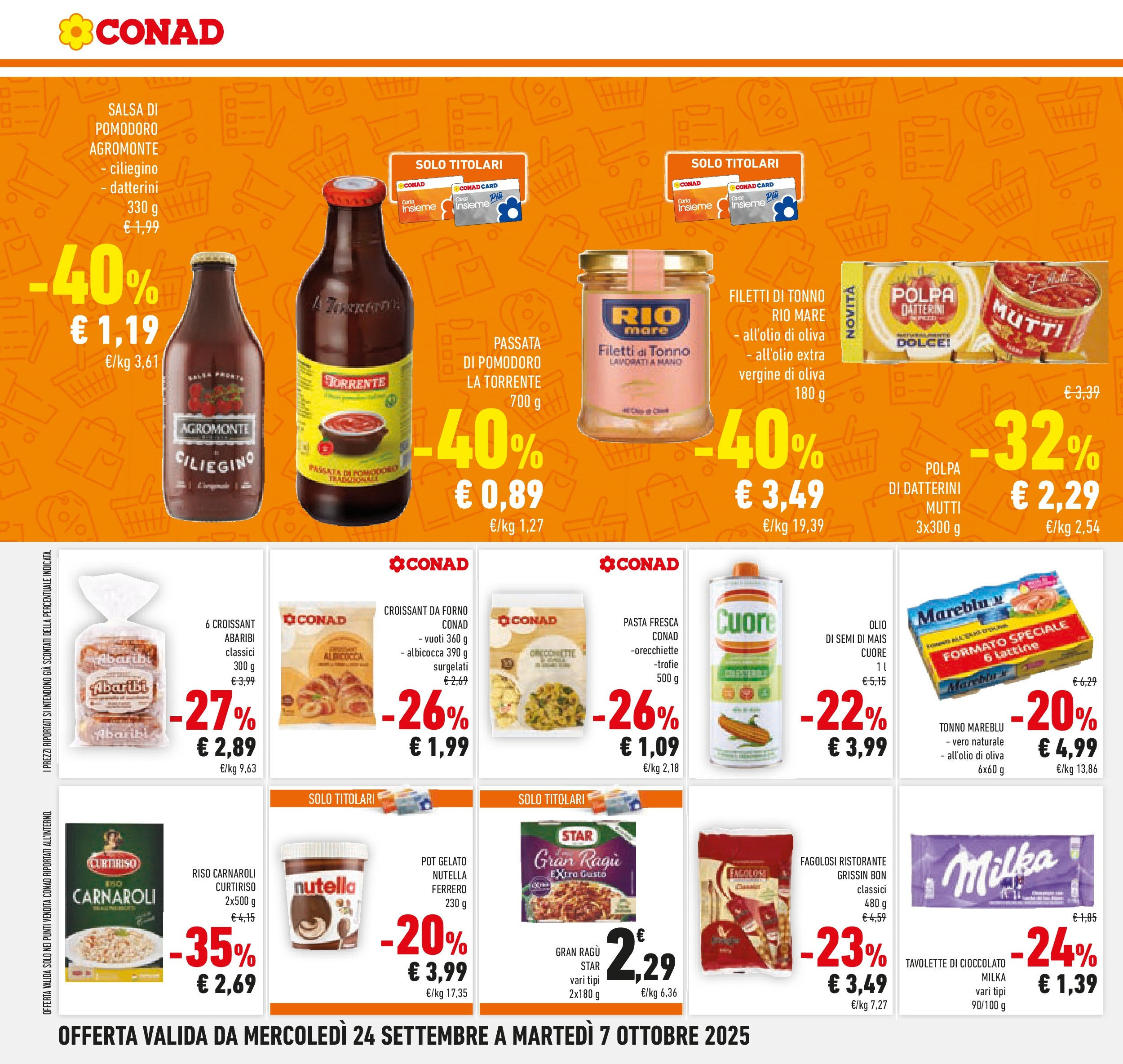 Volantino Conad dal 23/09/2025 > Anteprima | Pagina: 24 | Prodotti: Gelato, Salsa, Ragú, Mutti passata