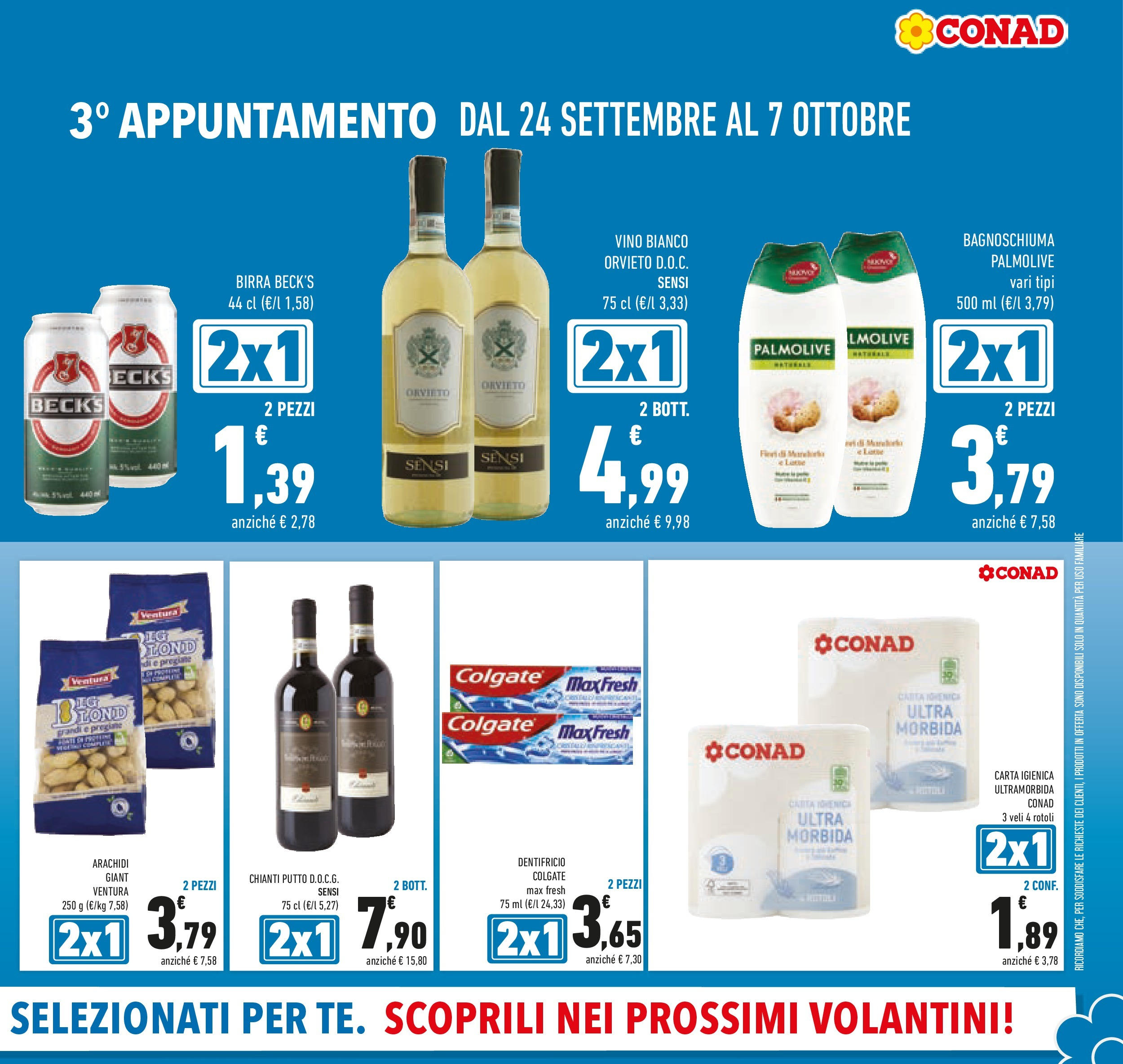 Volantino Conad dal 23/09/2025 > Anteprima | Pagina: 7 | Prodotti: Carta igienica, Birra, Vino, Vino bianco