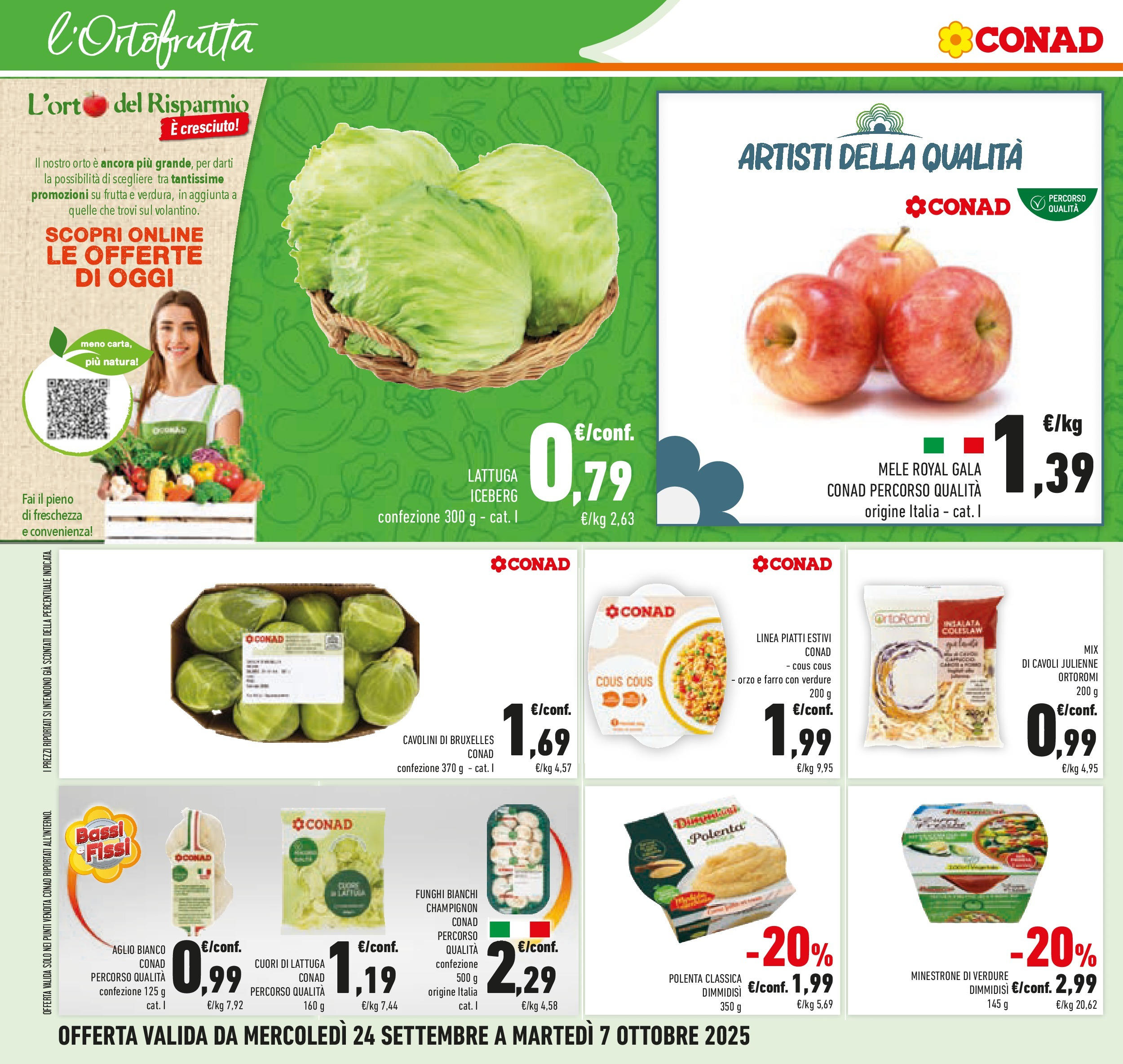 Volantino Conad dal 23/09/2025 > Anteprima | Pagina: 26 | Prodotti: Minestrone, Mele, Funghi, Cavolini di bruxelles