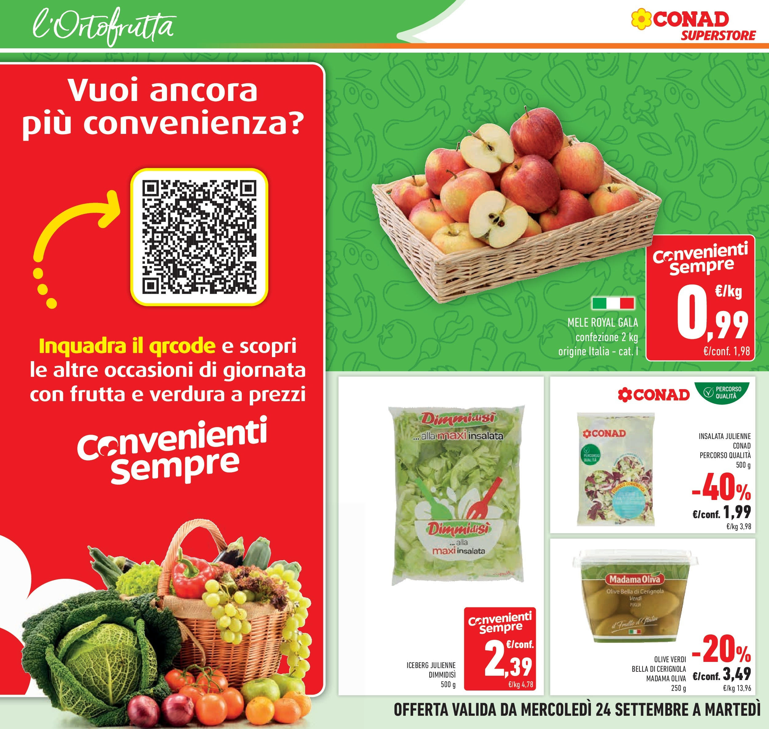 Volantino Conad dal 23/09/2025 > Anteprima | Pagina: 10 | Prodotti: Mele, Insalata, Frutta, Olive
