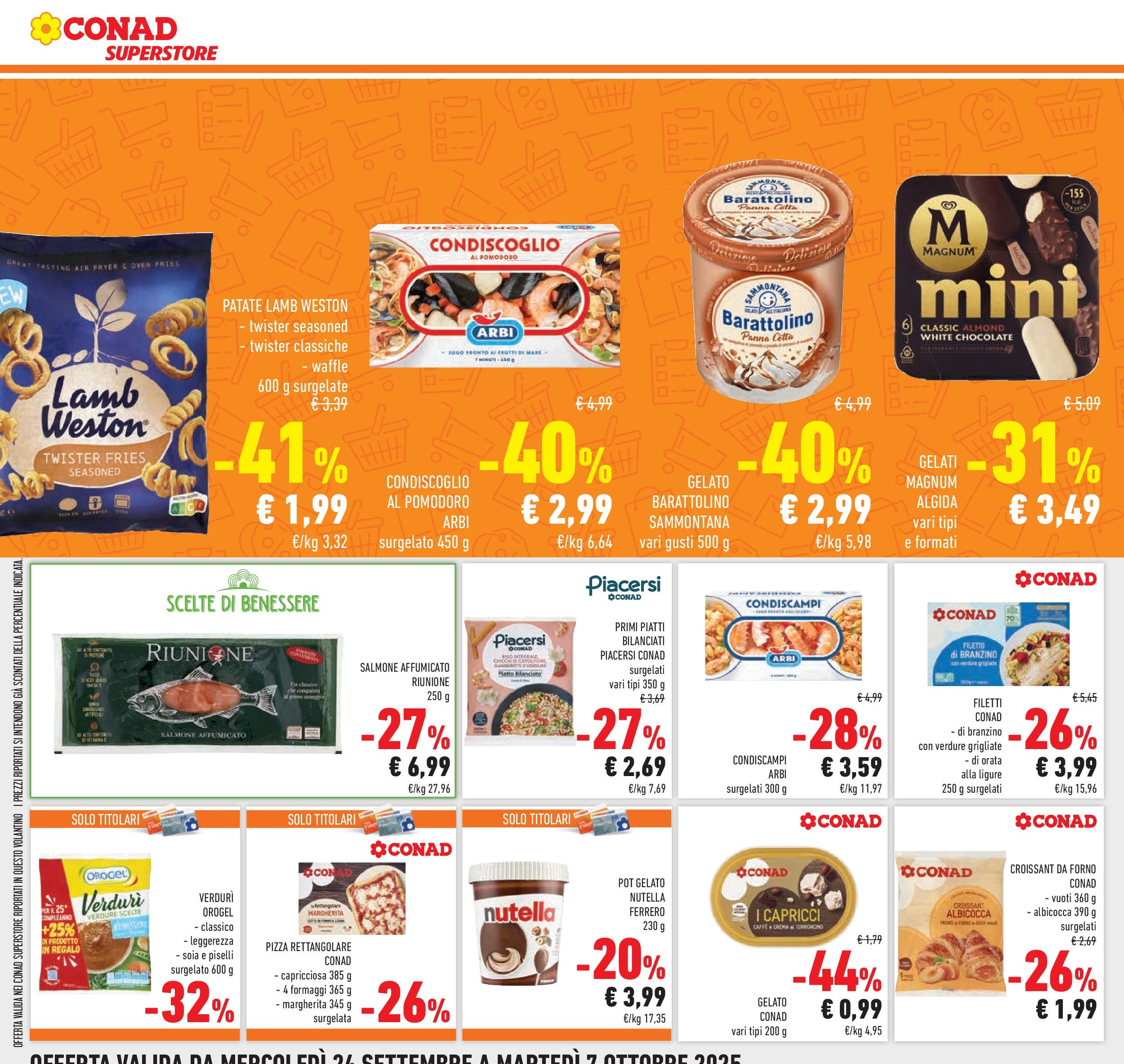 Volantino Conad dal 23/09/2025 > Anteprima | Pagina: 10 | Prodotti: Panna, Orata, Pomodoro, Piatto