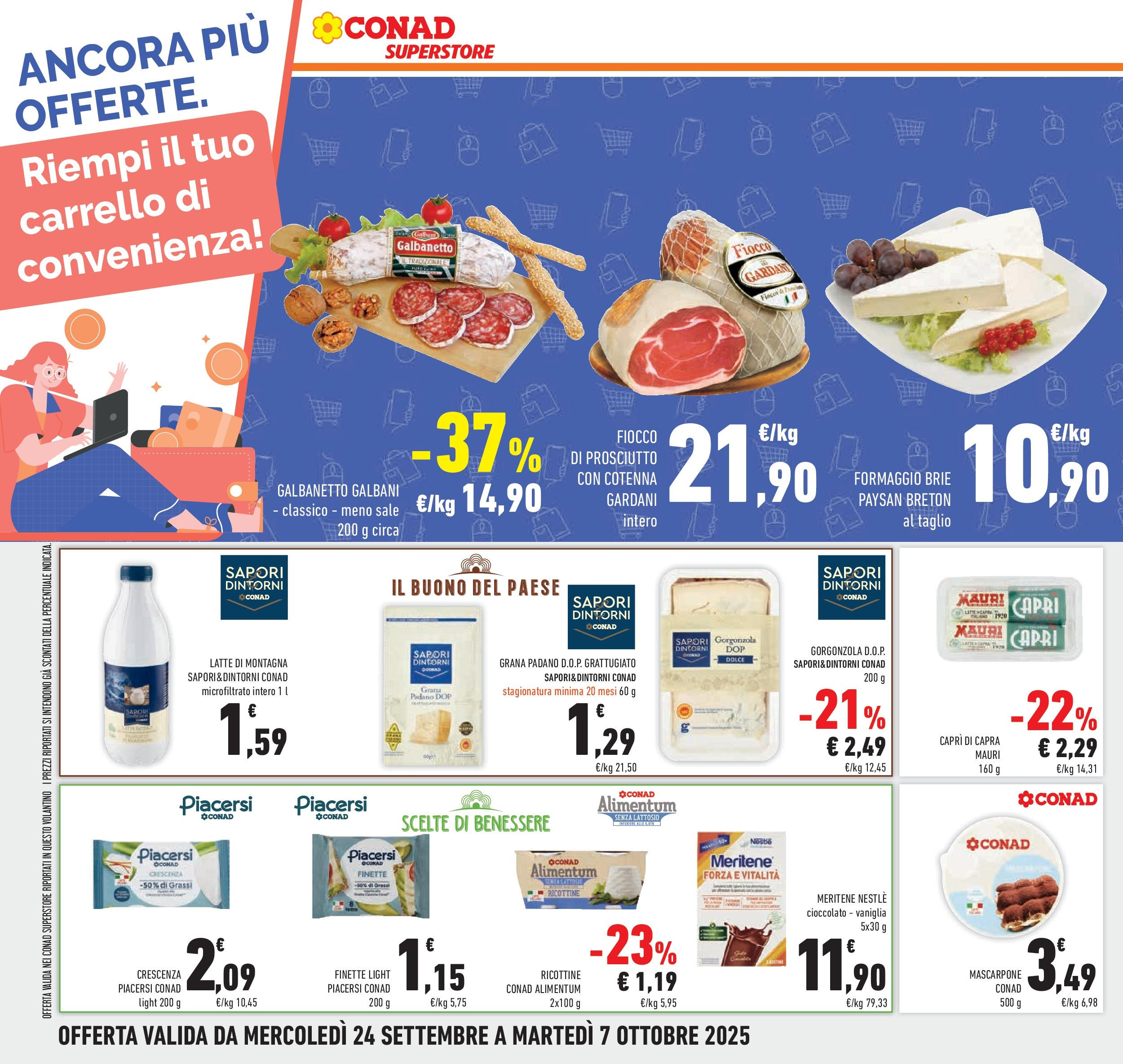 Volantino Conad dal 23/09/2025 > Anteprima | Pagina: 24 | Prodotti: Cioccolato, Formaggio, Ricotta, Gorgonzola