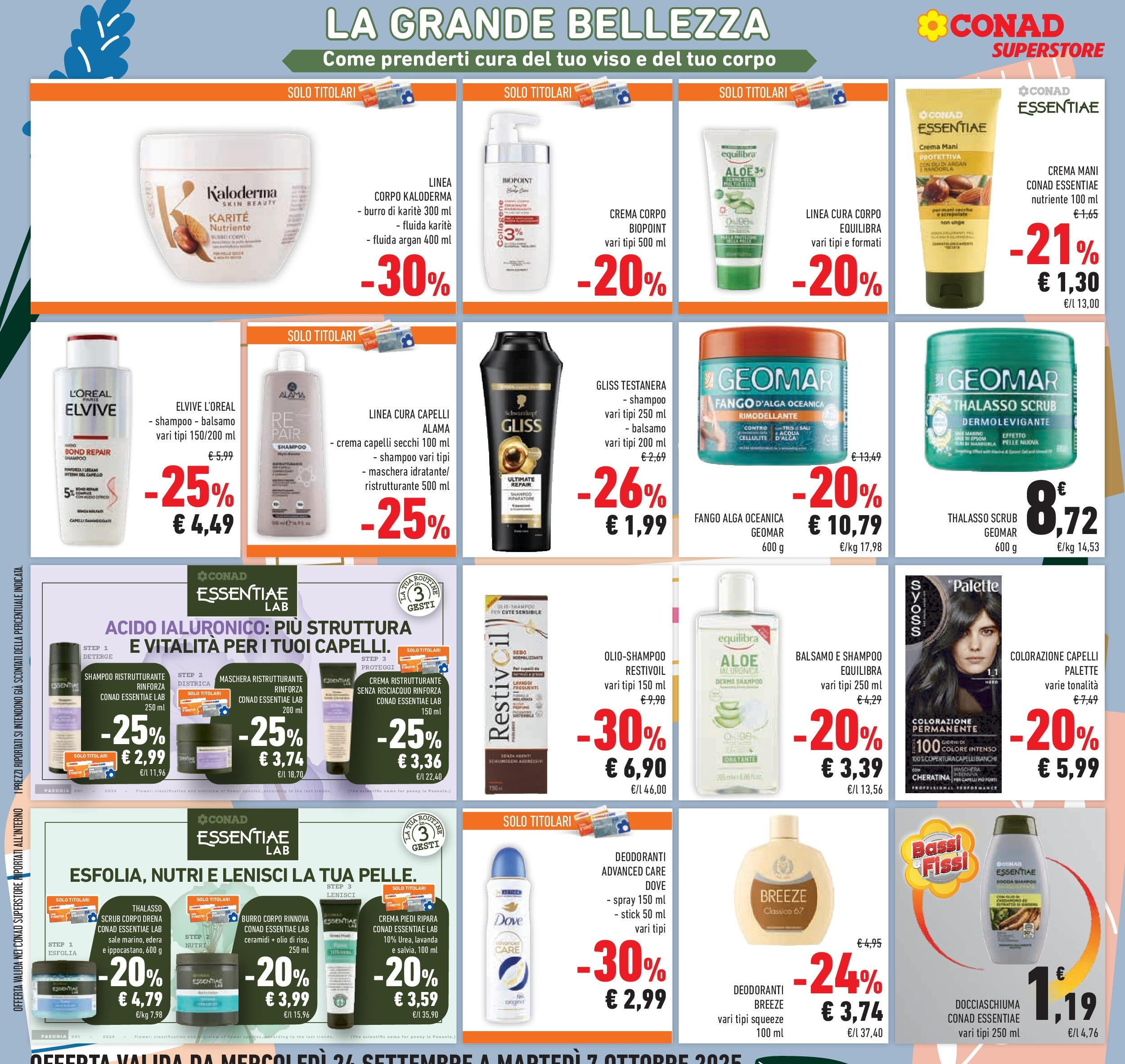 Volantino Conad dal 23/09/2025 > Anteprima | Pagina: 18 | Prodotti: Balsamo, Scrub, Olio, Lavanda