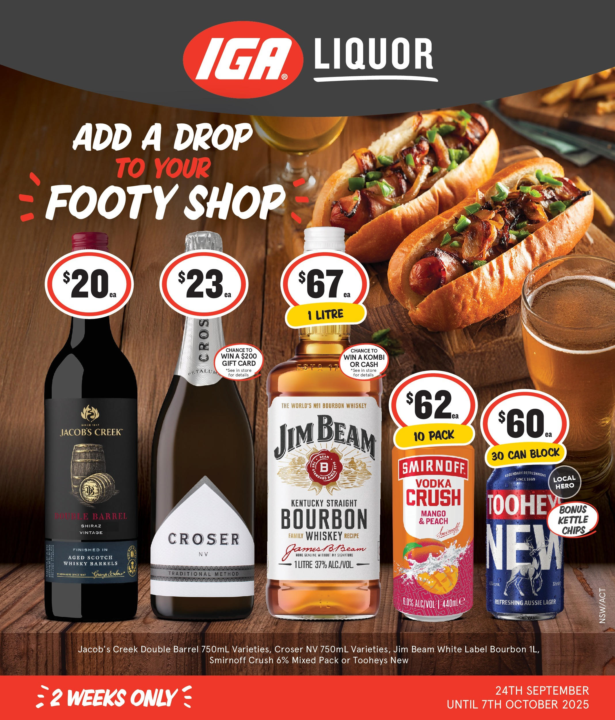 Discover - Add a Drop to Your Footy Shop 24/09 - 23/09/2025 > weekly / monthly specials | Page: 1 | Products: Bourbon, Vodka, Whiskey, Scotch