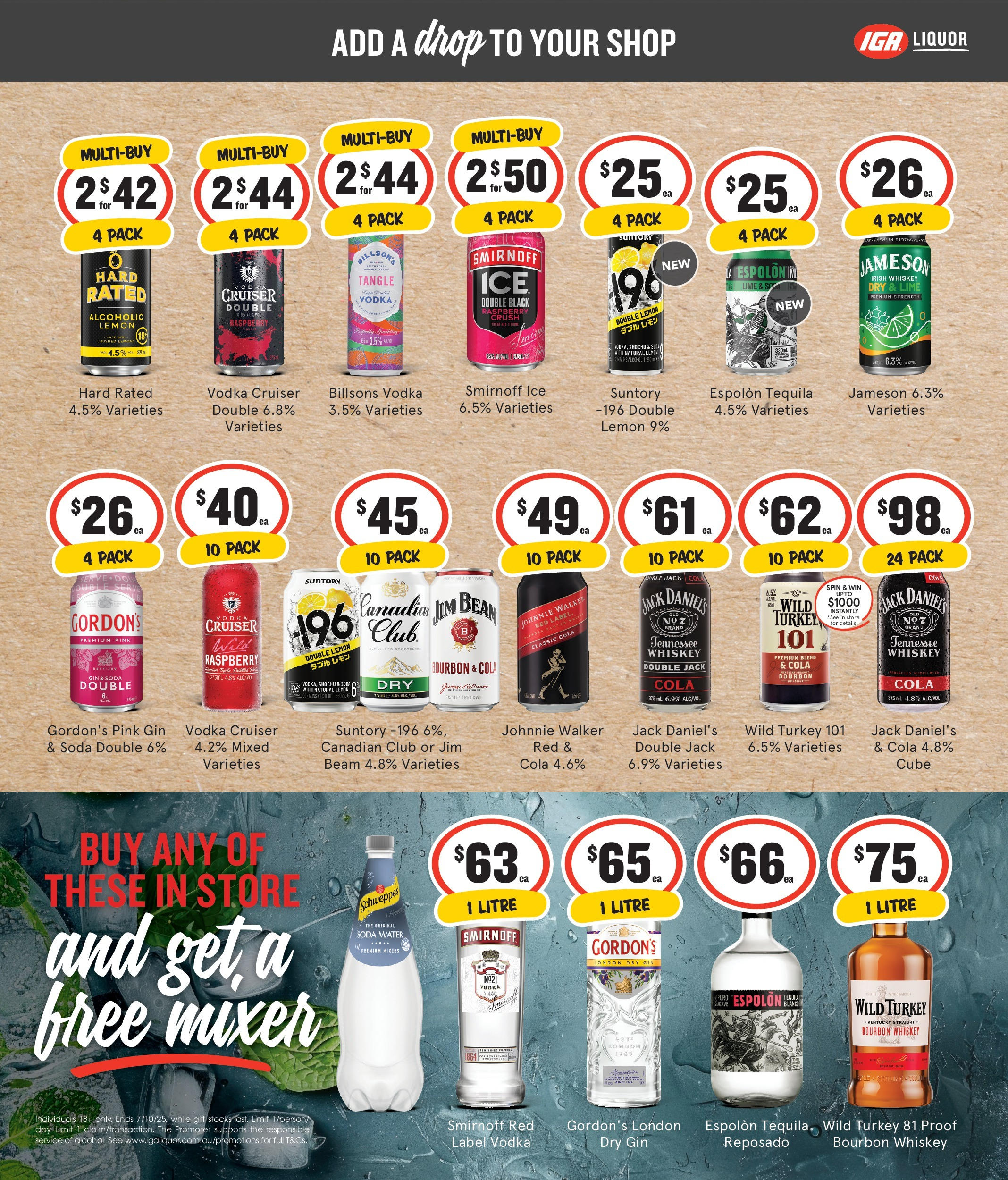 Discover - Add a Drop to Your Footy Shop 24/09 - 23/09/2025 > weekly / monthly specials | Page: 7 | Products: Vodka, Lemon, Turkey, Mixer
