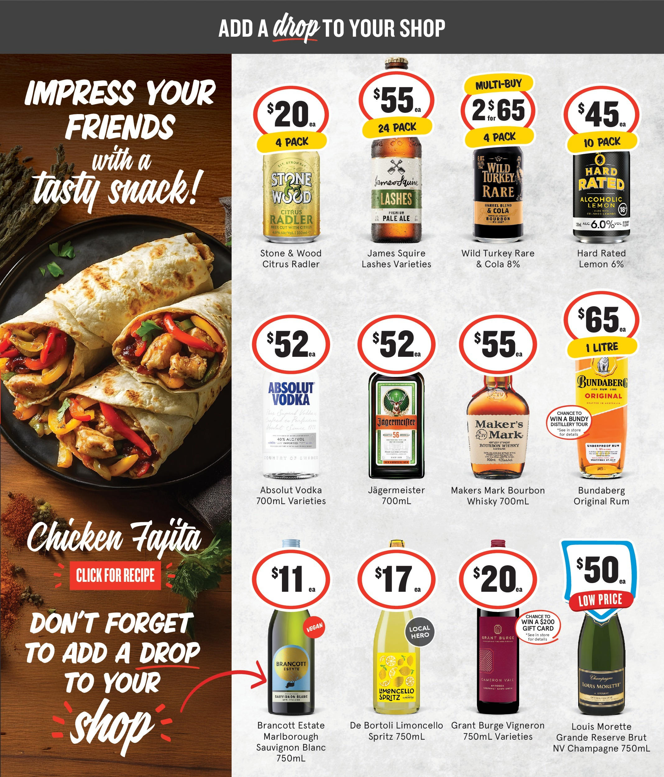 Discover - Add a Drop to Your Footy Shop 24/09 - 23/09/2025 > weekly / monthly specials | Page: 3 | Products: Chicken, Bourbon, Vodka, Lemon