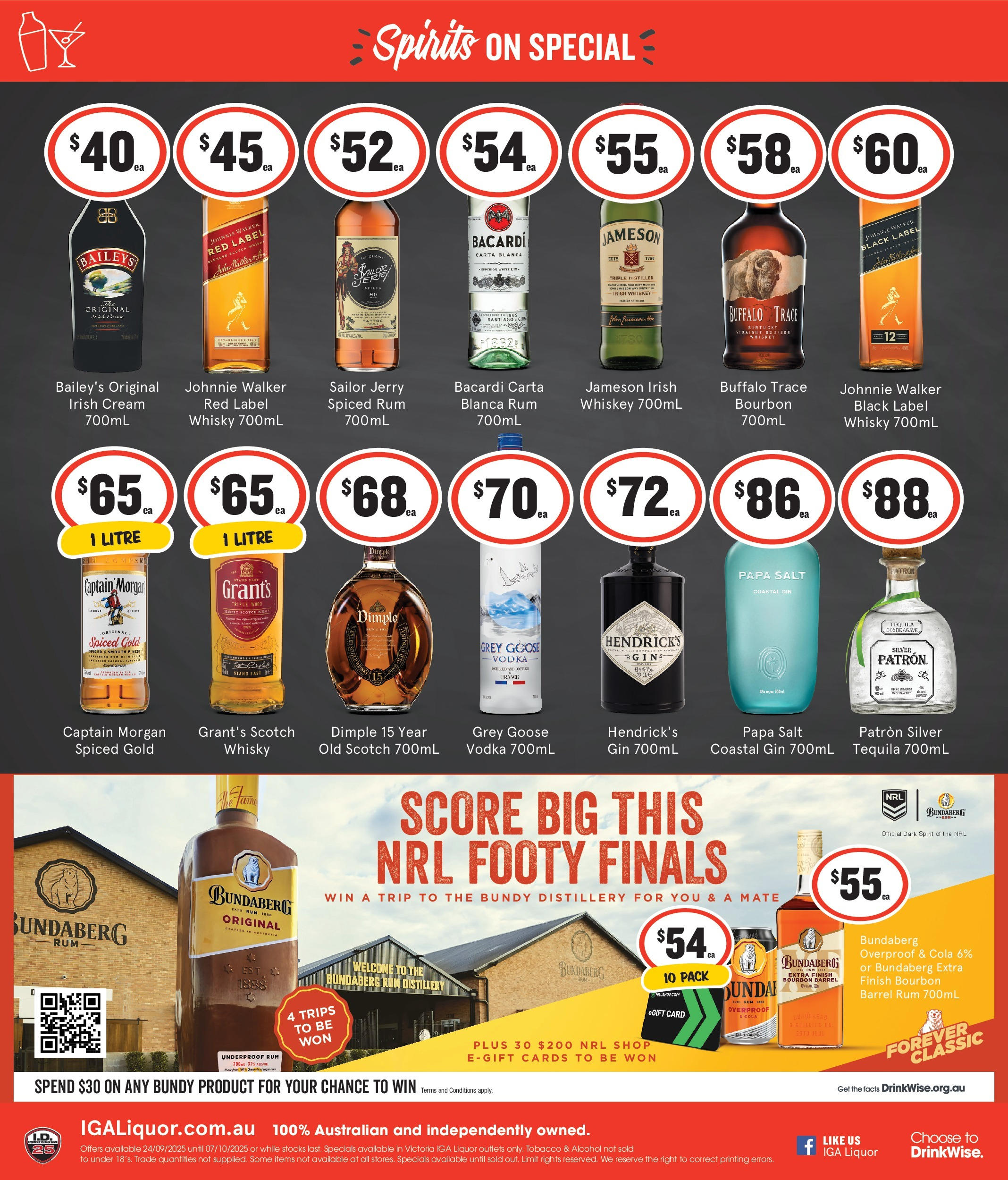 Discover - Add a Drop to Your Footy Shop 24/09 - 23/09/2025 > weekly / monthly specials | Page: 8 | Products: Gin, Cream, Vodka, Whiskey