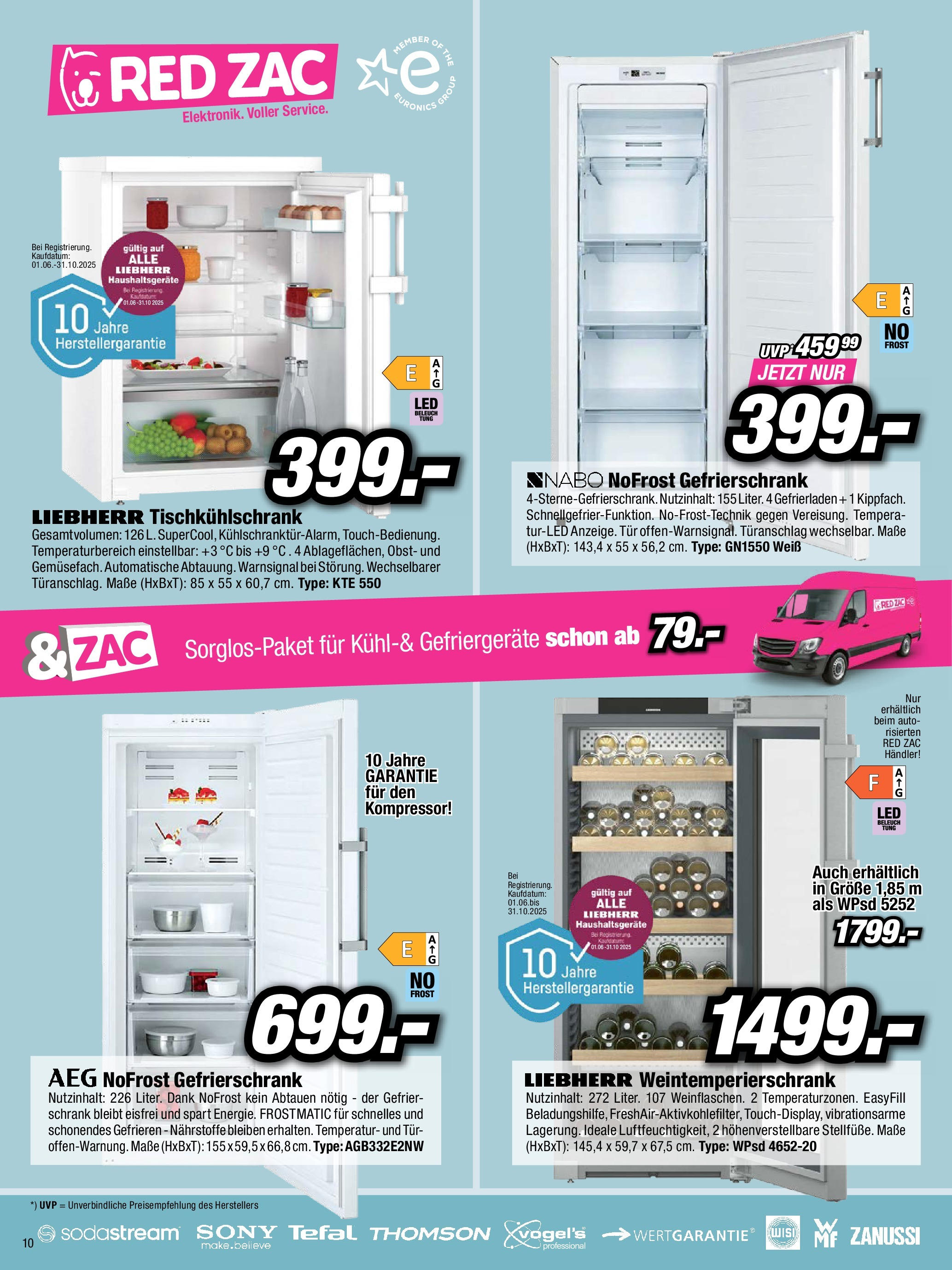 RED ZAC Elektronik Kufstein, Ellmau von 01.10.2025 - Aktuelle Angebote | Seite: 10 | Produkte: Obst, Gefrierschrank, Schrank