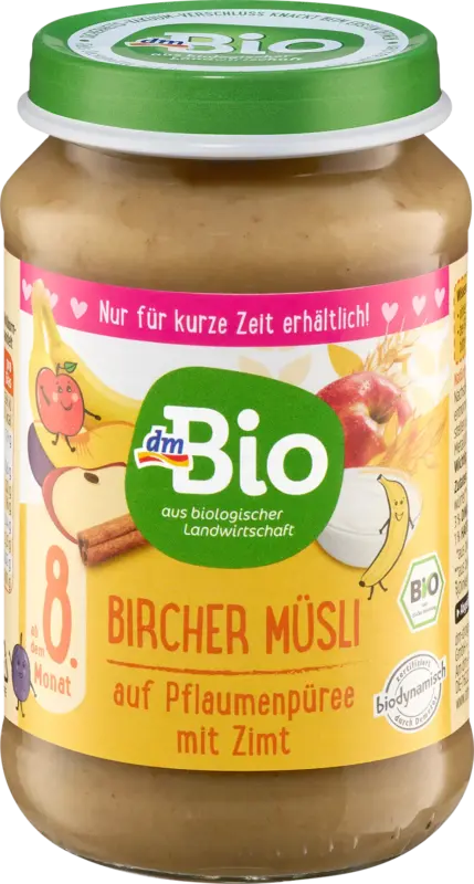 dmBio Frucht & Getreide Bircher Müsli Pflaume, Zimt ab dem 8. Monat