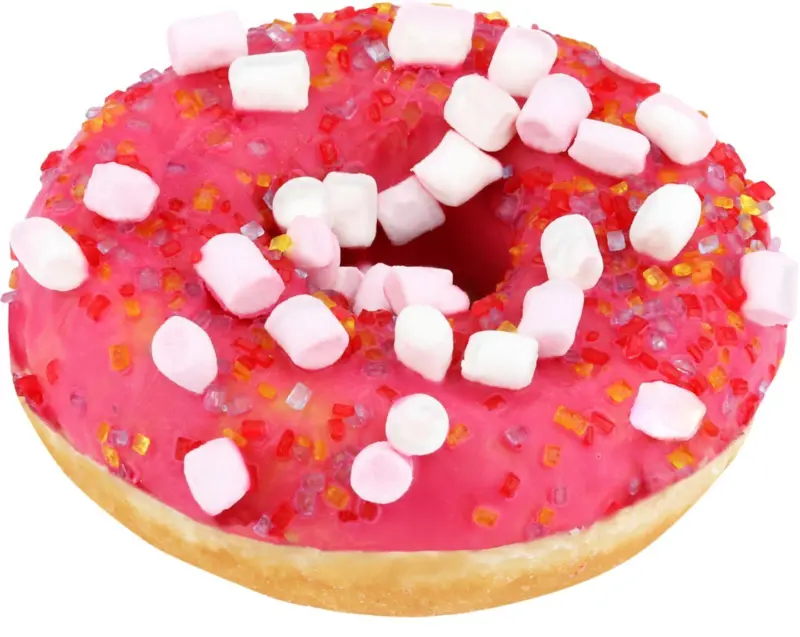 Донът с ягодов вкус и маршмелоу