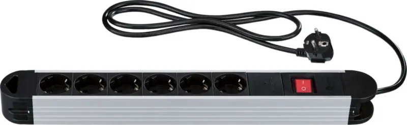 Switch on Алуминиев разклонител с 6 гнезда