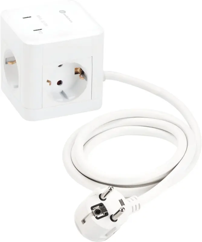 SWITCH ON Разклонител куб с UBS 1,5м, 5 в 1