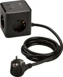 Разклонител куб с UBS SWITCH ON 1,5м, 5 в 1