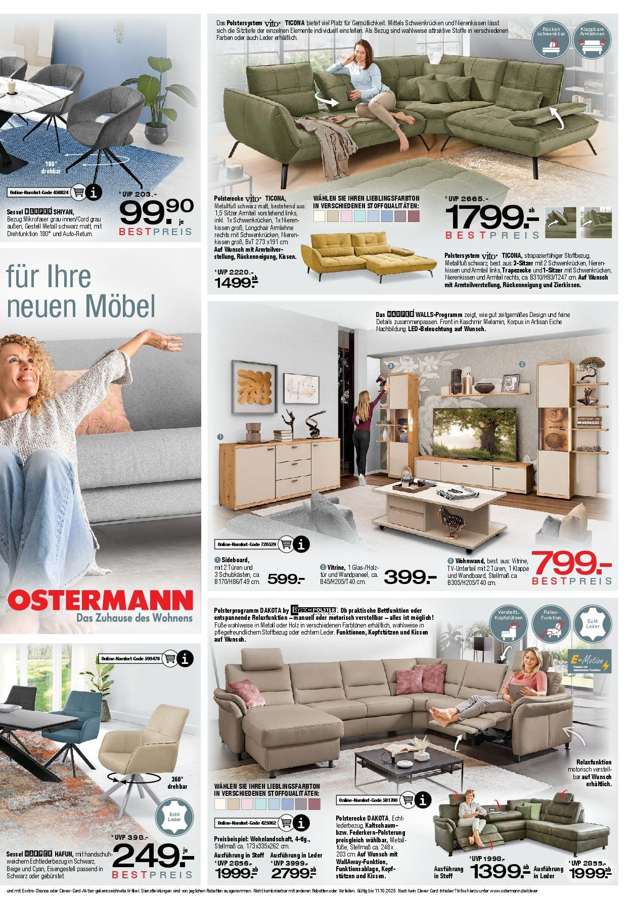 Ostermann - Möbel Ostermann: Neue Möbel wirken Wunder. (ab 24.09.2025) zum Blättern | Seite: 4 | Produkte: Kissen, Sessel, Tür