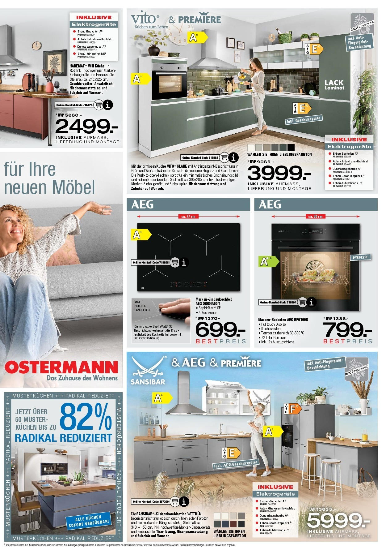 Ostermann - Möbel Ostermann: Neue Möbel wirken Wunder. (ab 24.09.2025) zum Blättern | Seite: 10 | Produkte: Geschirrspüler, Küche, Kochfeld, Kuchen