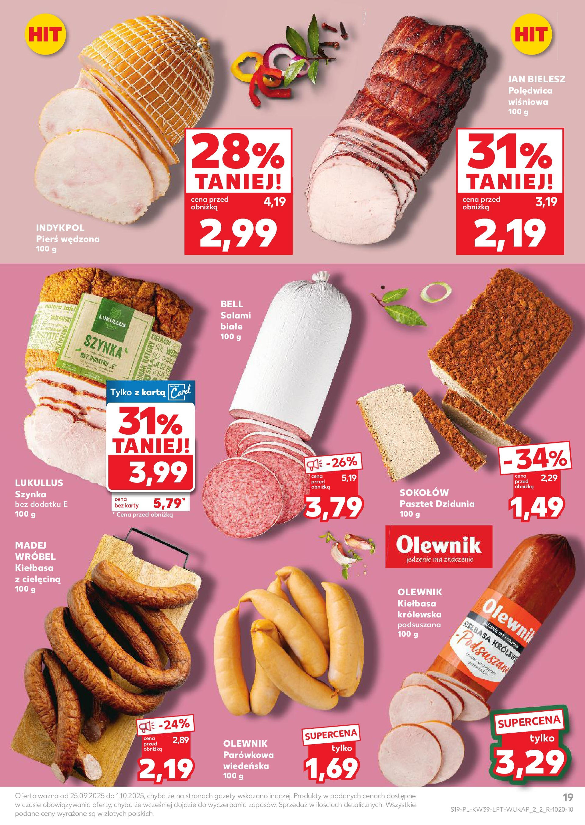Kaufland gazetka od 25.09.2025 - od jutra PDF | Strona: 19 | Produkty: Szynka, Salami, Przyprawy, Sól