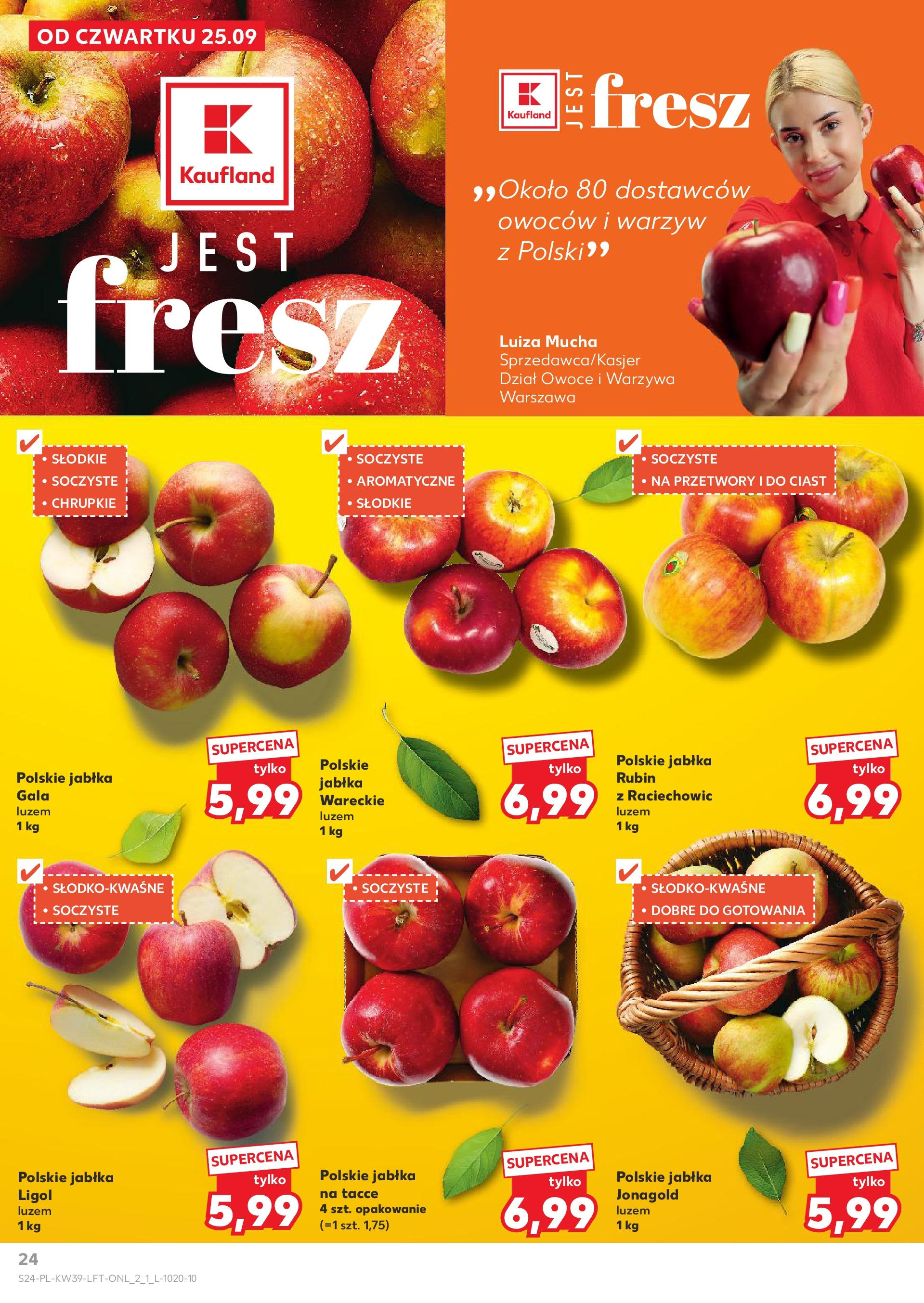 Kaufland gazetka od 25.09.2025 - od jutra PDF | Strona: 24 | Produkty: Jabłka, Warzywa, Owoce